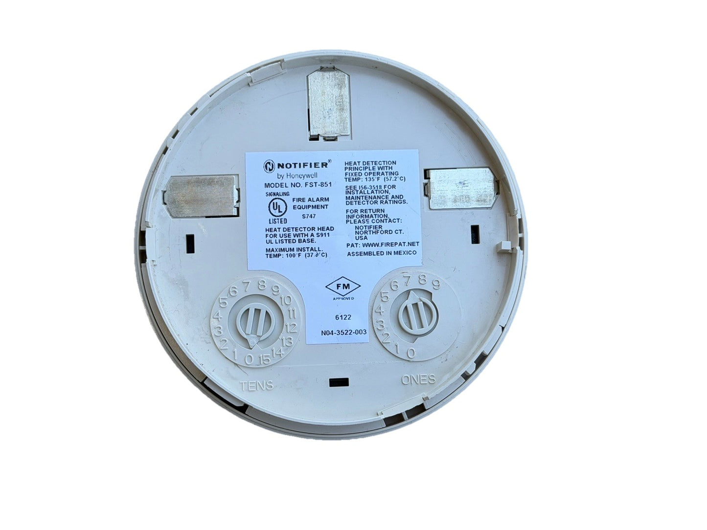 NOTIFIER FST-851 Fire Alarm Heat Detector Head