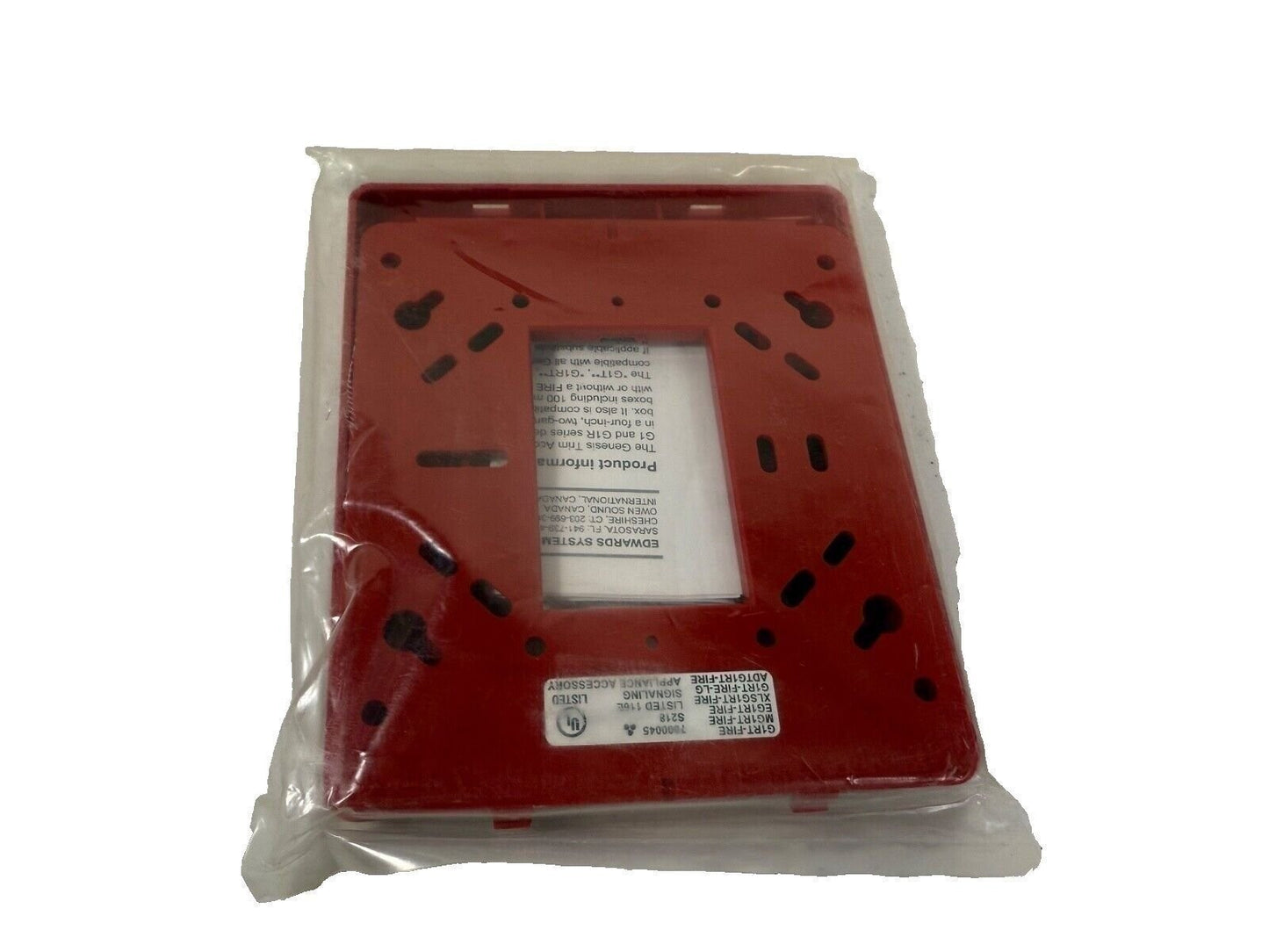EST Edwards G1RT-FIRE-LG Fire Alarm Genesis Trim Plate (NEW IN BOX)