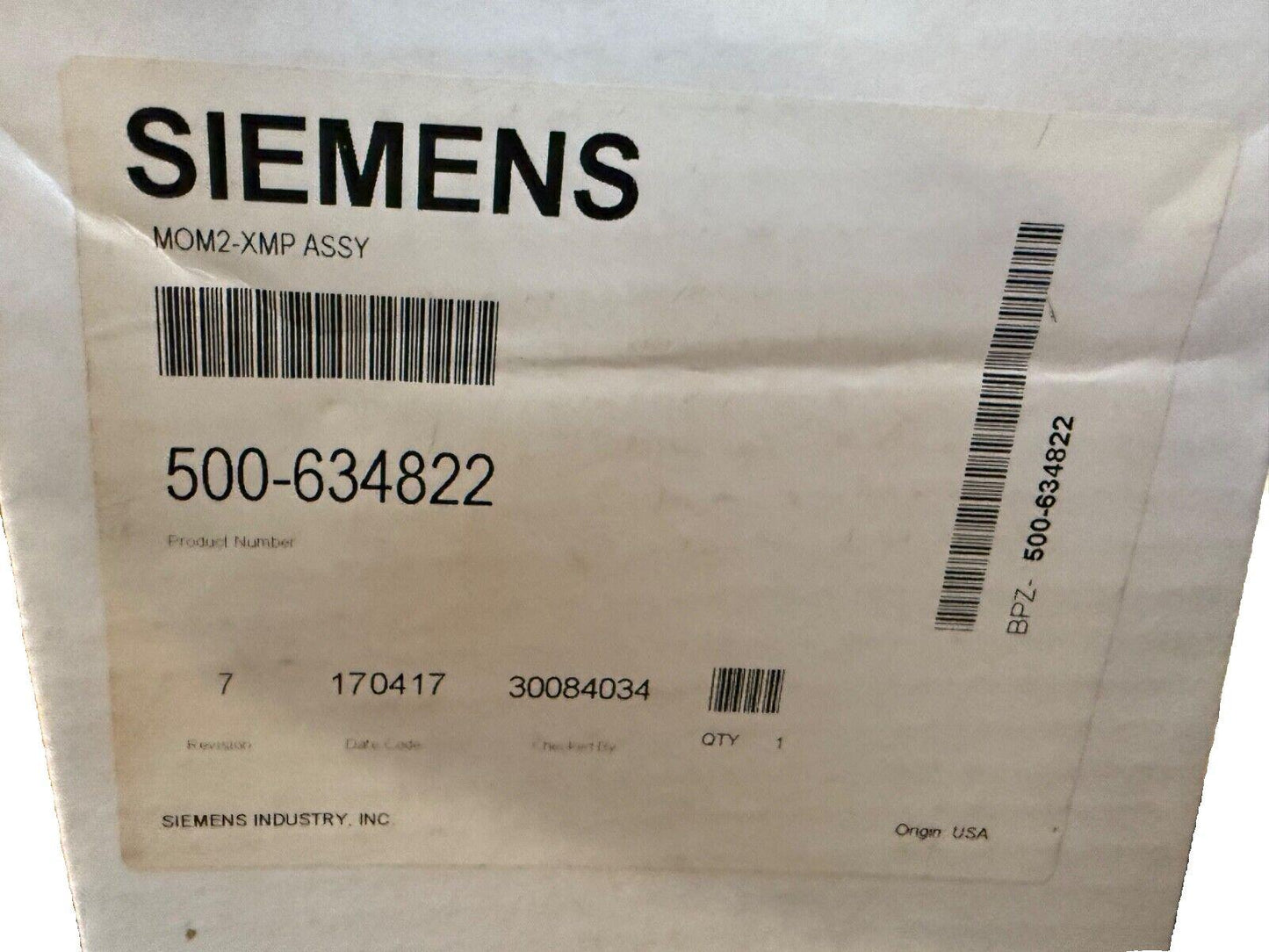 Siemens MOM2-XMP 500-634822 XLS Mounting Plate (NEW IN BOX)