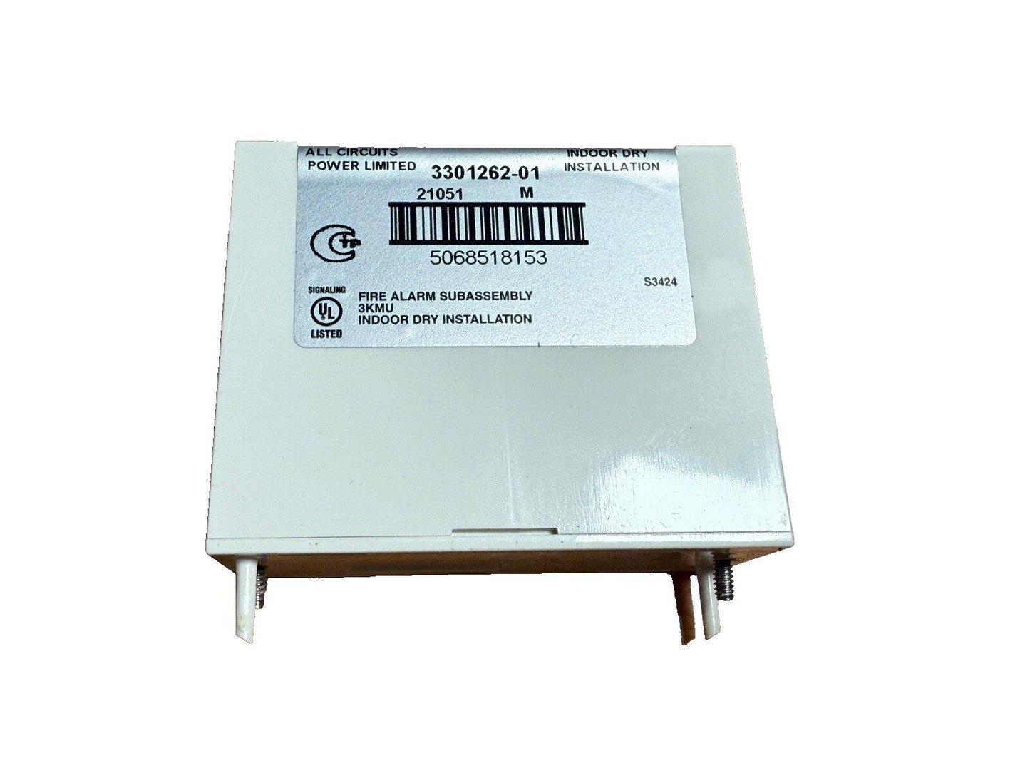 UL Listed fire alarm subassembly for indoor dry installation, model 3301262-01