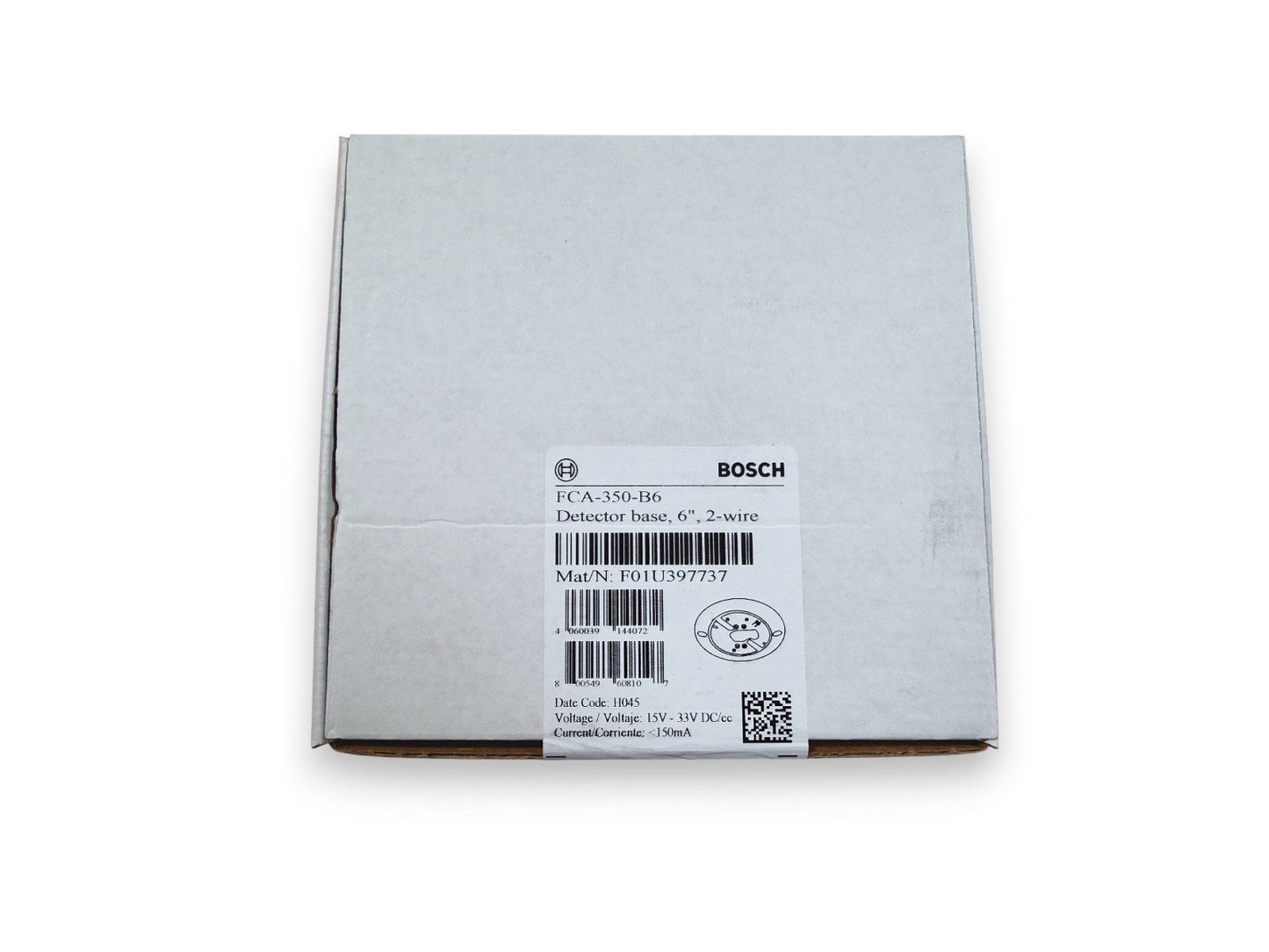 Bosch FCA-350-B6 Fire Alarm 6" Detector Base (NEW IN BOX)