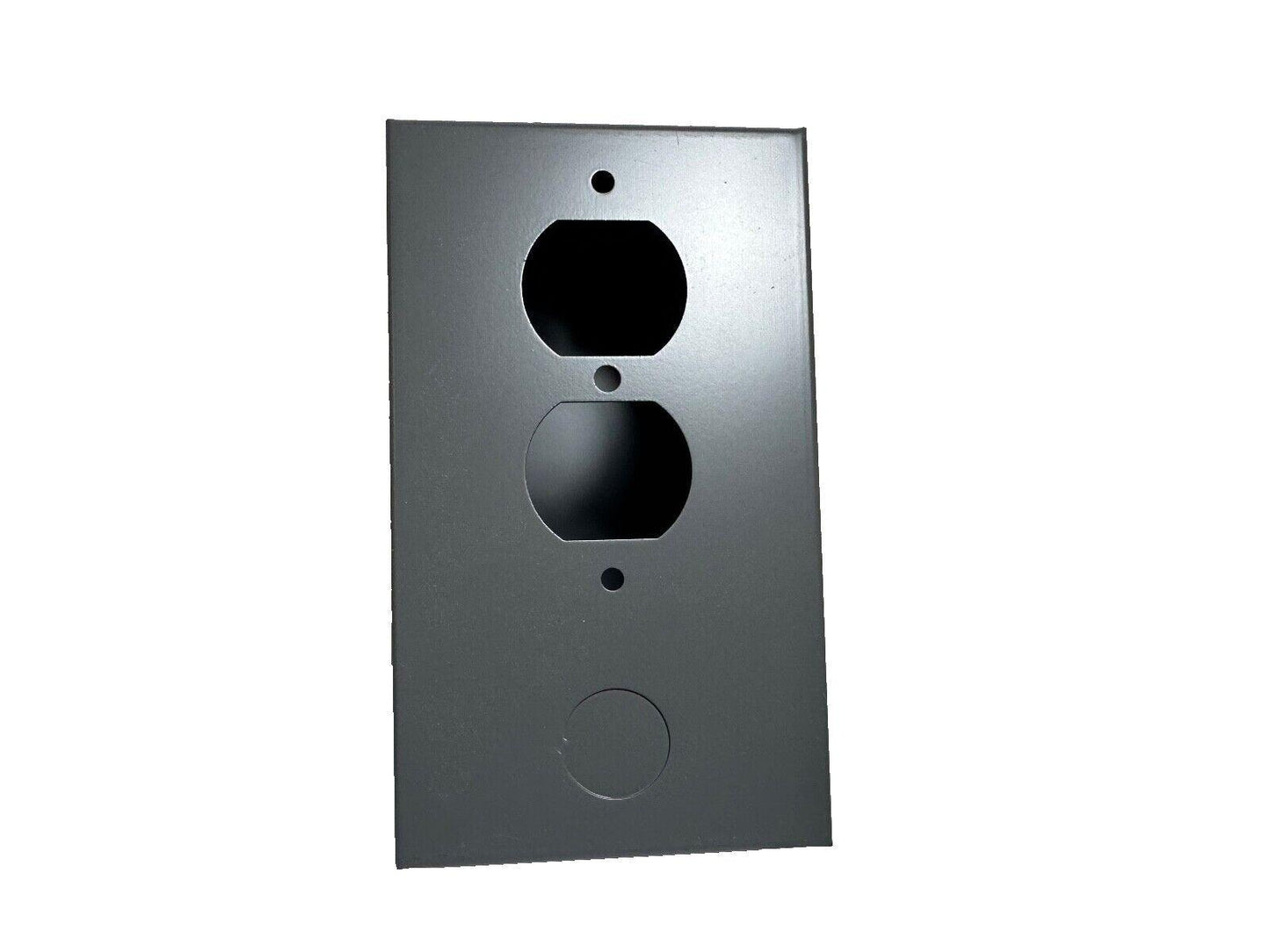 Fire alarm control panel cover with dual oval cutouts and mounting holes, for commercial security systems