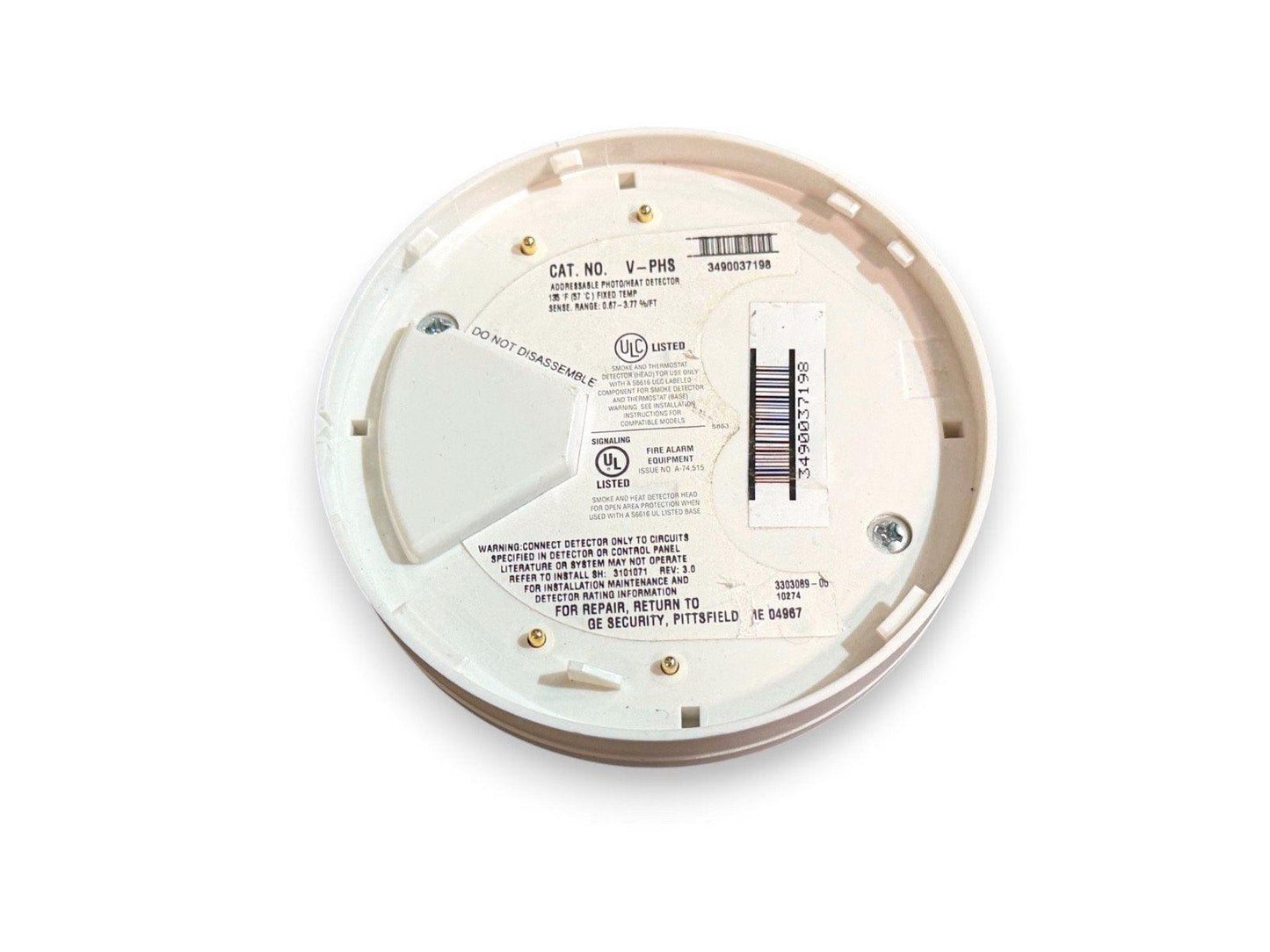 V-PHS addressable photo/heat fire alarm detector, UL listed, for commercial or residential safety systems