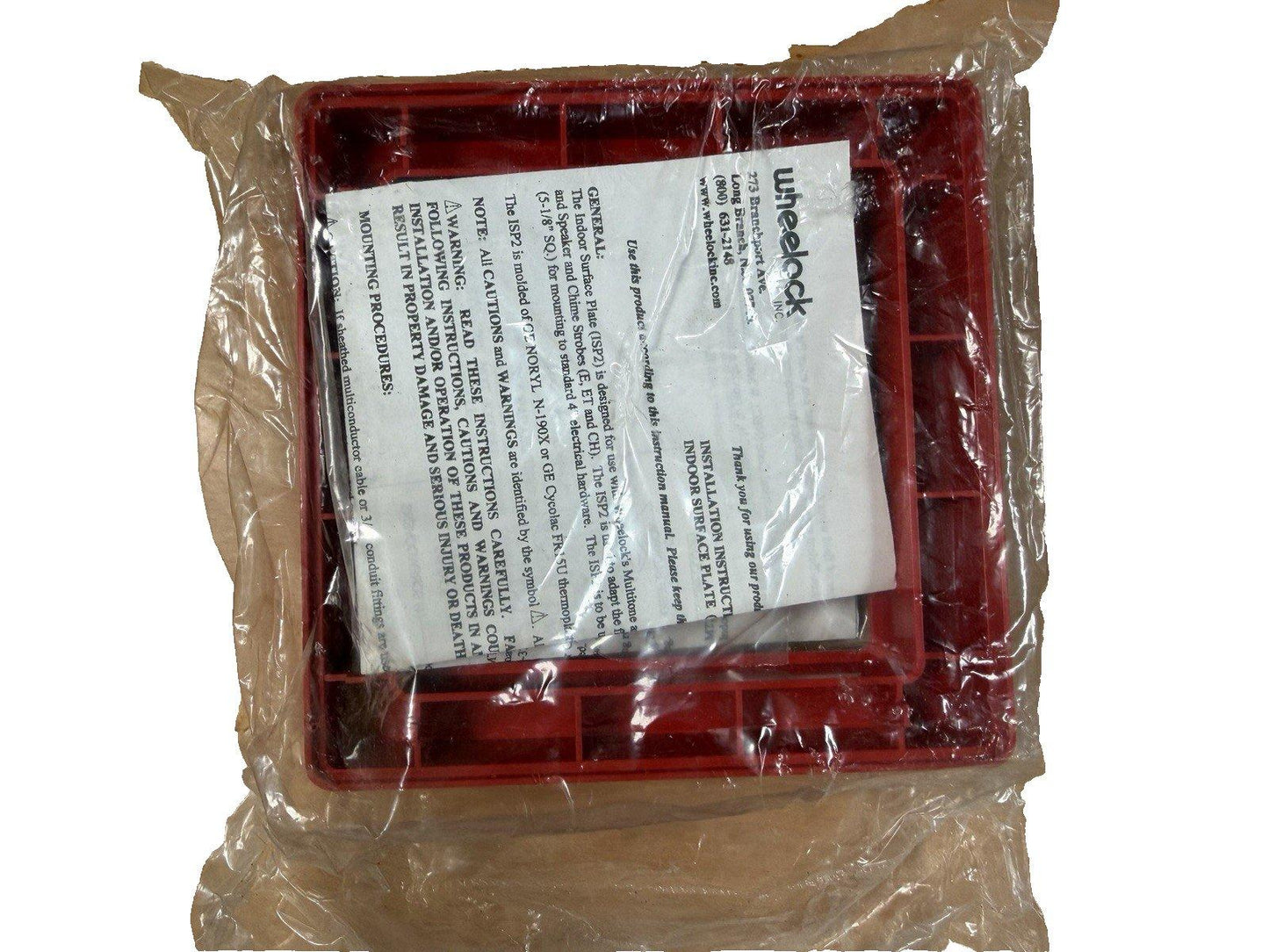Eaton Wheelock ISP2-R Fire Alarm Indoor Surface Plate Red (NEW IN BOX)
