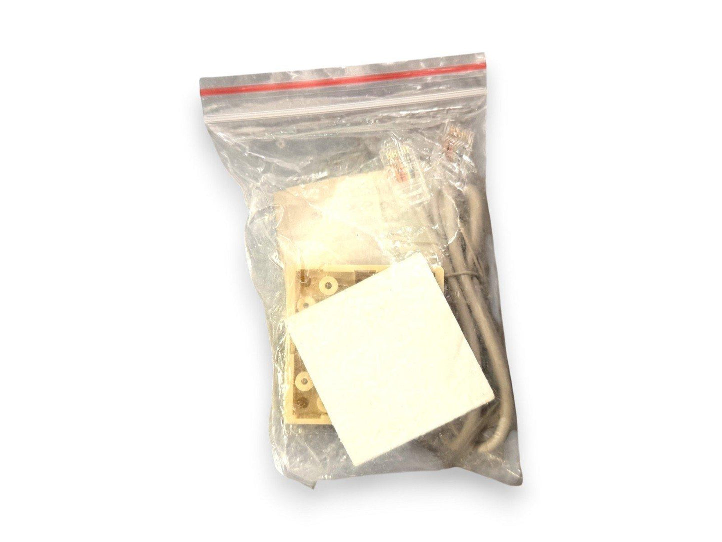 Fire alarm module kit with cables and connectors in clear bag