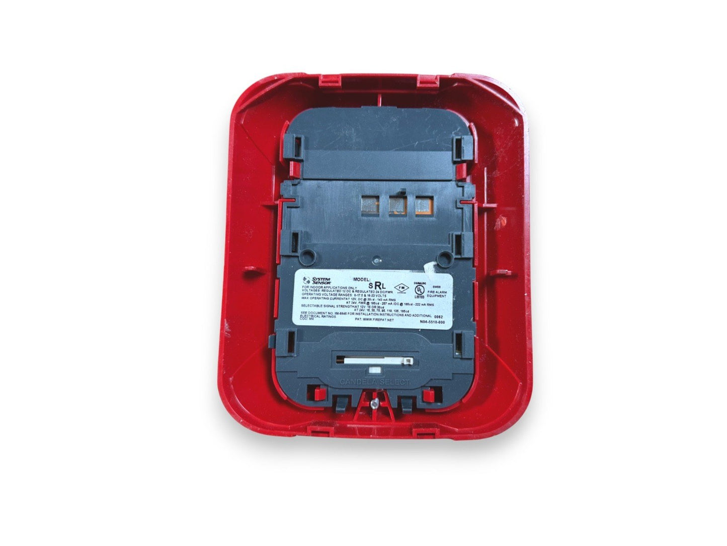 System Sensor SRL Fire Alarm Strobe Wall Red No Mounting Plate
