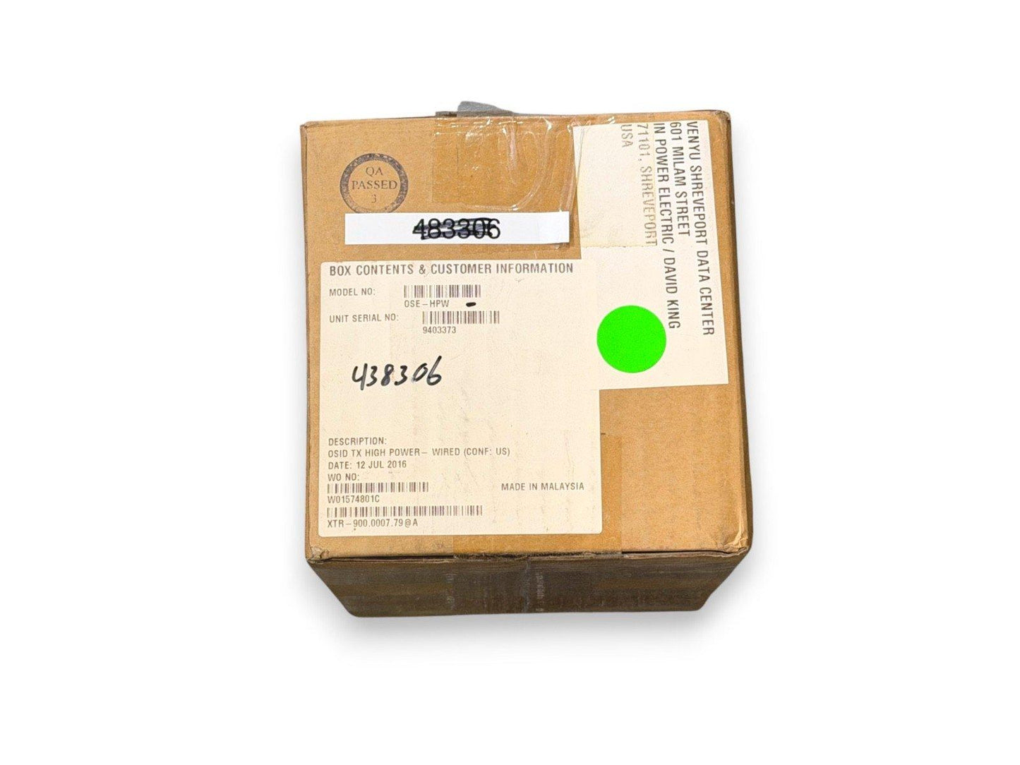 Used OSID TX High Power fire alarm component in original box, model OSE-HPW, made in Malaysia