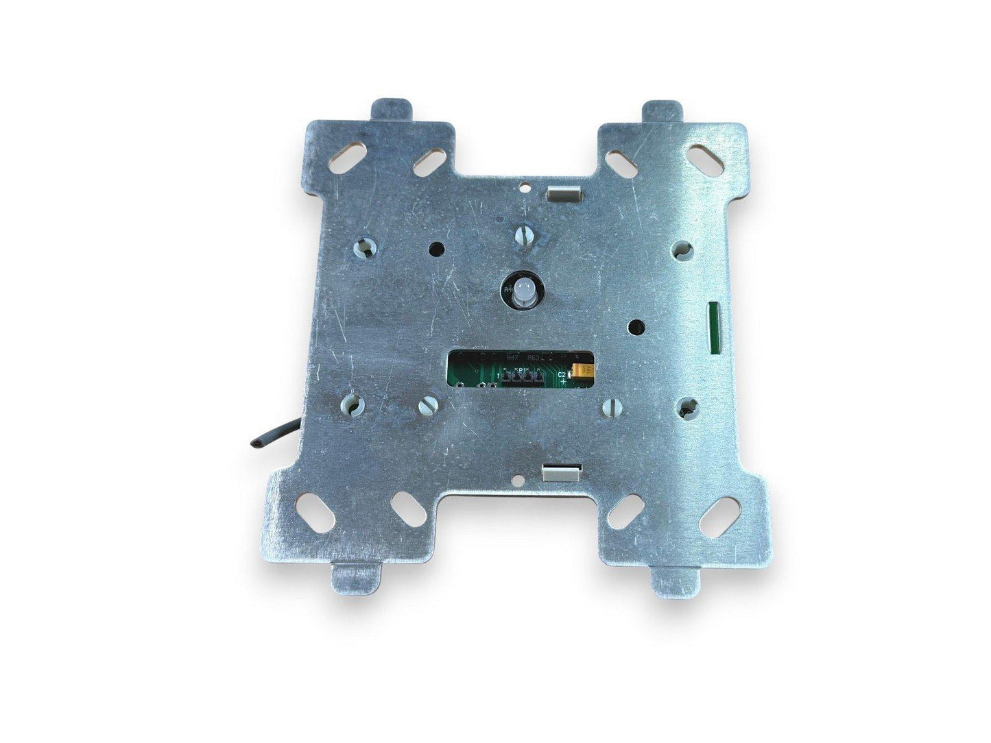 Fire alarm control panel mounting bracket with circuit board and wiring terminals