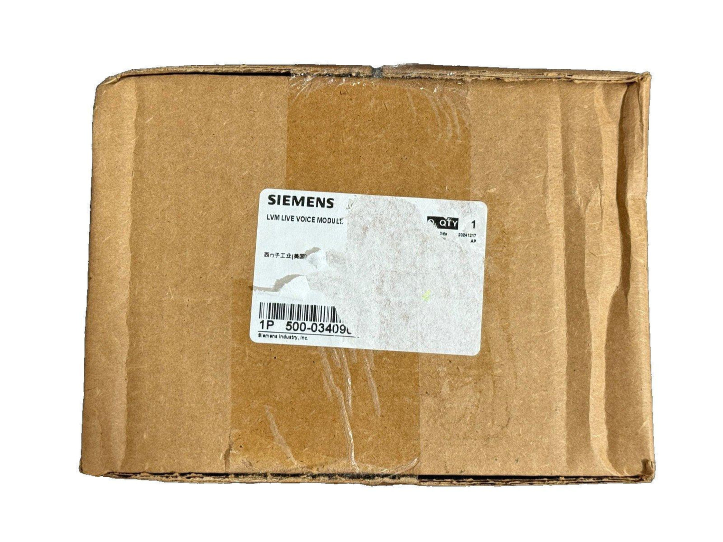 Siemens LVM Live Voice Module fire alarm component in original packaging, model 500-03409