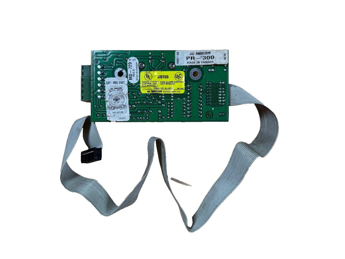 Mircom PR-300 fire alarm control module with ribbon cable, UL listed, made in Canada
