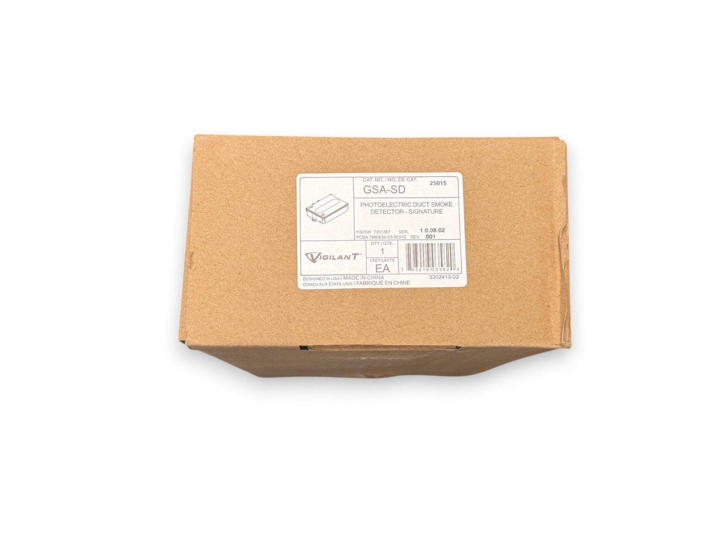 Vigilant GSA-SD photoelectric duct smoke detector in original packaging, fire alarm equipment