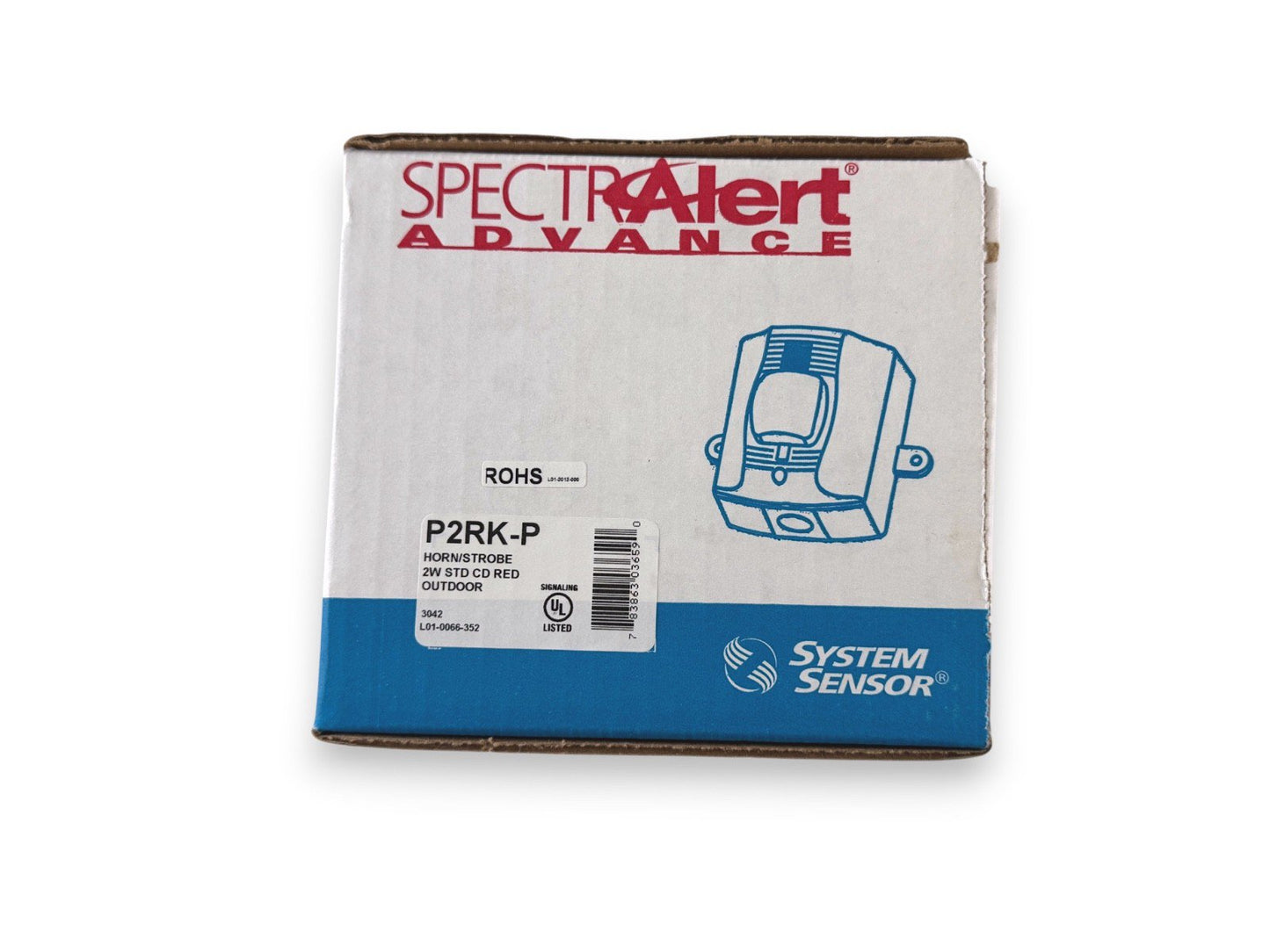 System Sensor P2RK-P Fire Alarm Horn Strobe Wall Red Outdoor Plain (NEW IN BOX)