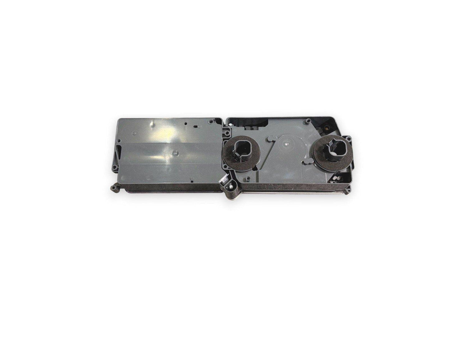 Fire alarm control panel housing with mounting brackets and terminal ports for security systems