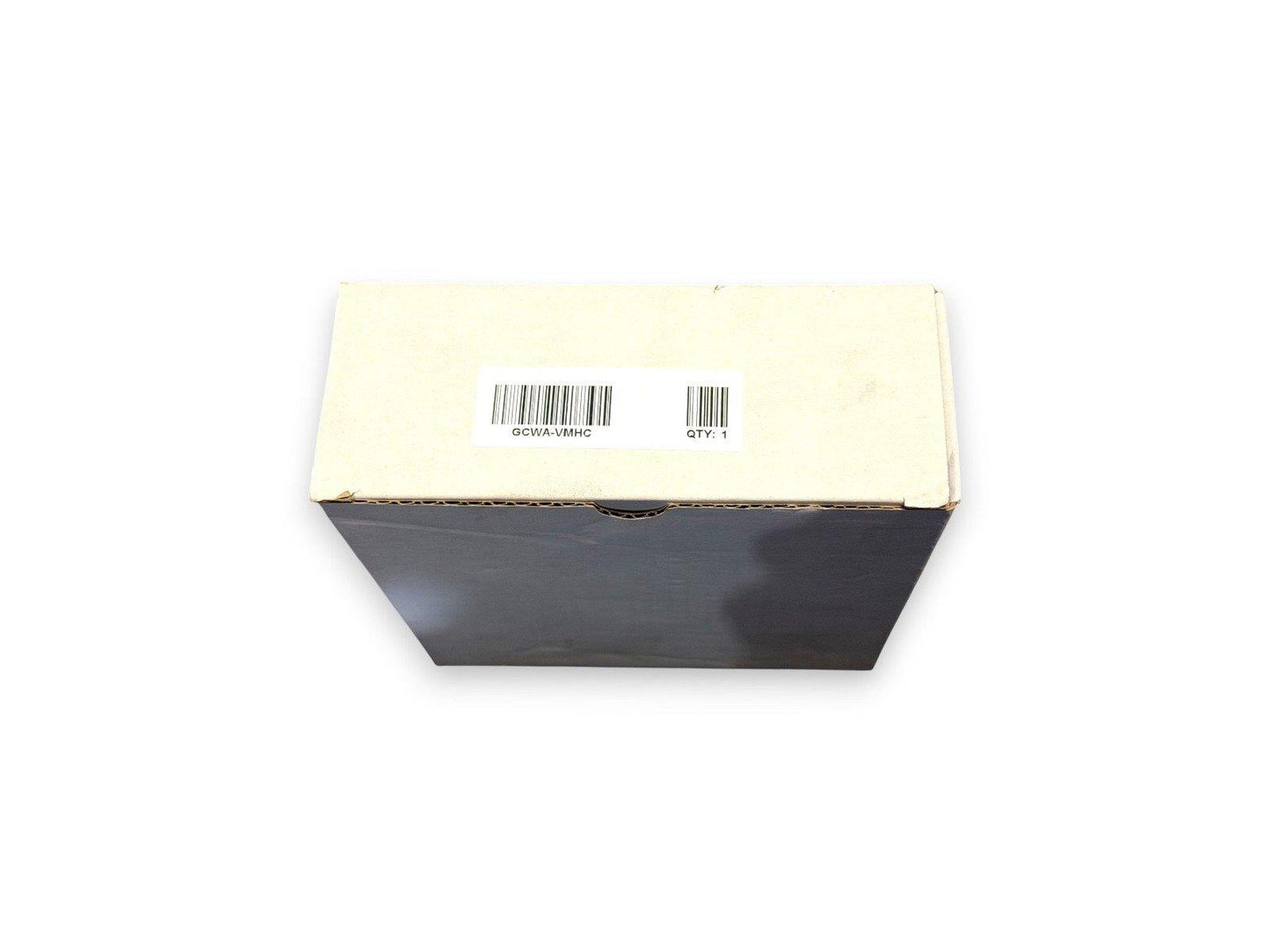 Fire alarm equipment box with GCWA-VMHC label, quantity 1, for secure shipping and installation