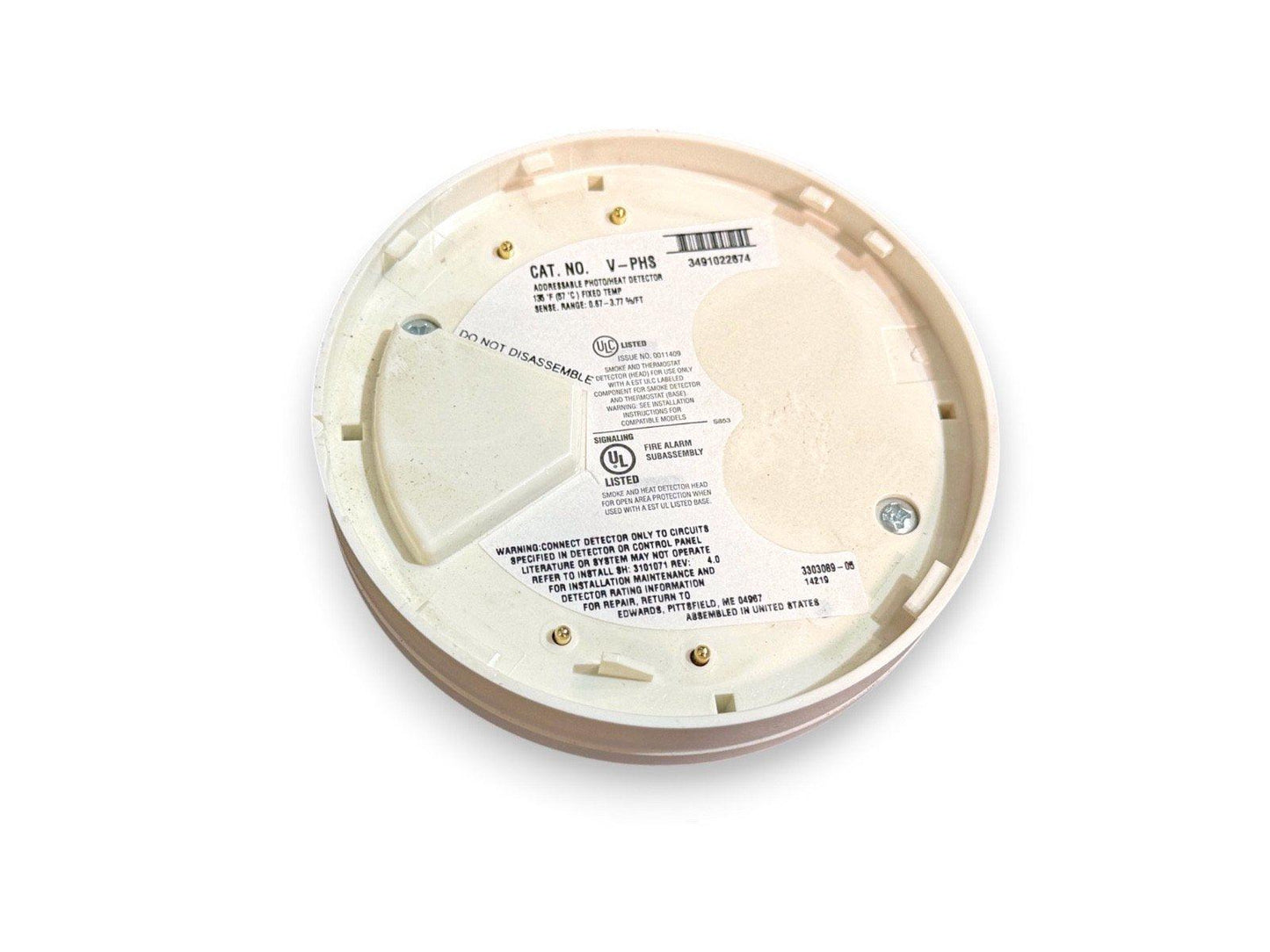 Addressable photoheat fire alarm detector with UL listing, fixed temp sensor, model V-PHS