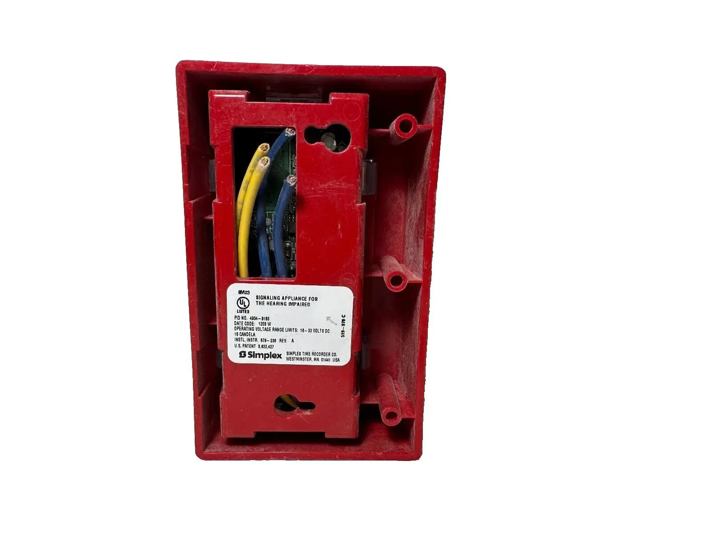 Simplex 4904-9183 Fire Alarm Strobe (Selectable SmartSync/Free Run) Simplex