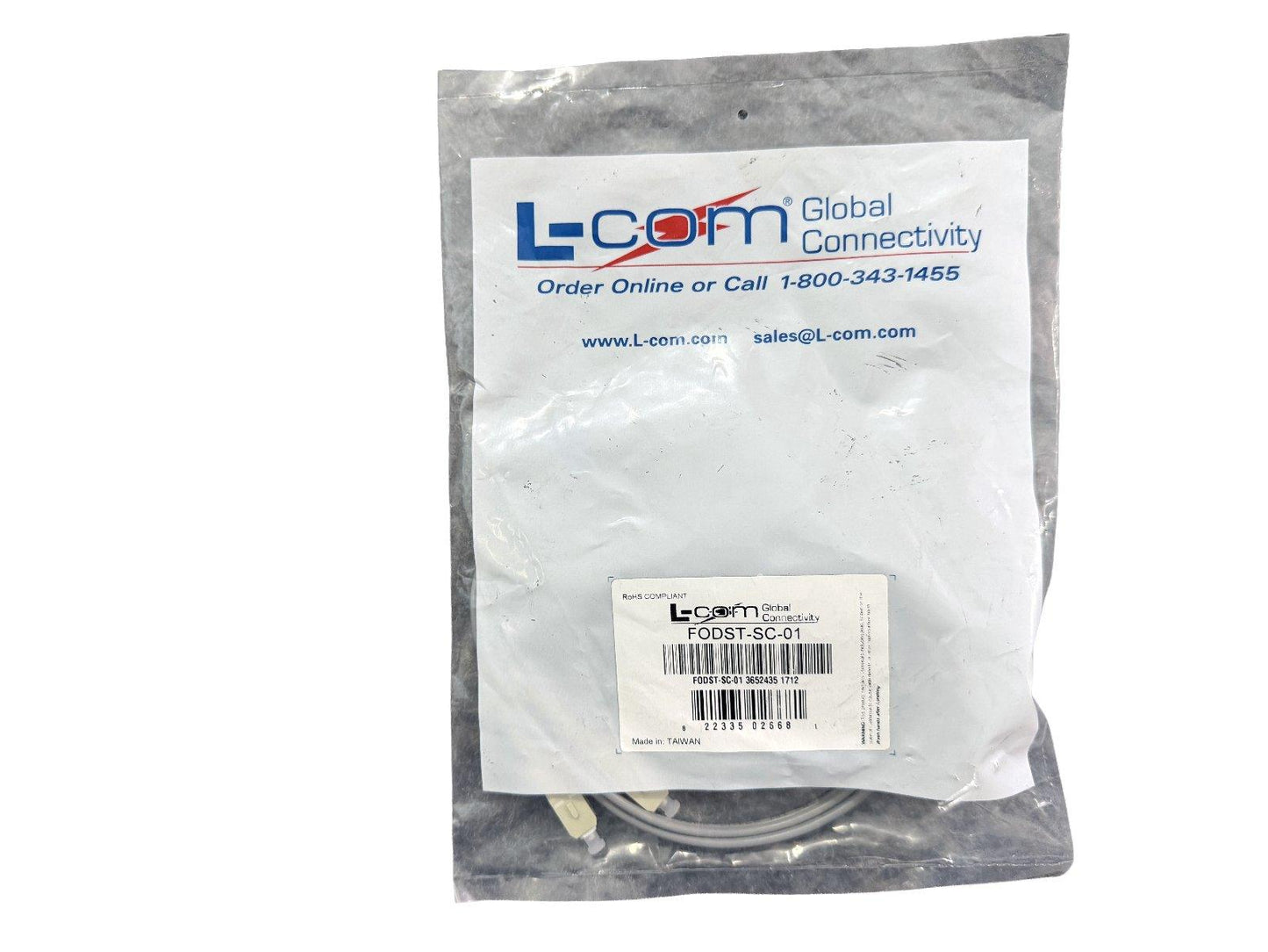 L-com FODST-SC-01 CA ST-SC 62.5/125 DUPLEX 1M Fiber Optic Cable (NEW IN BOX)