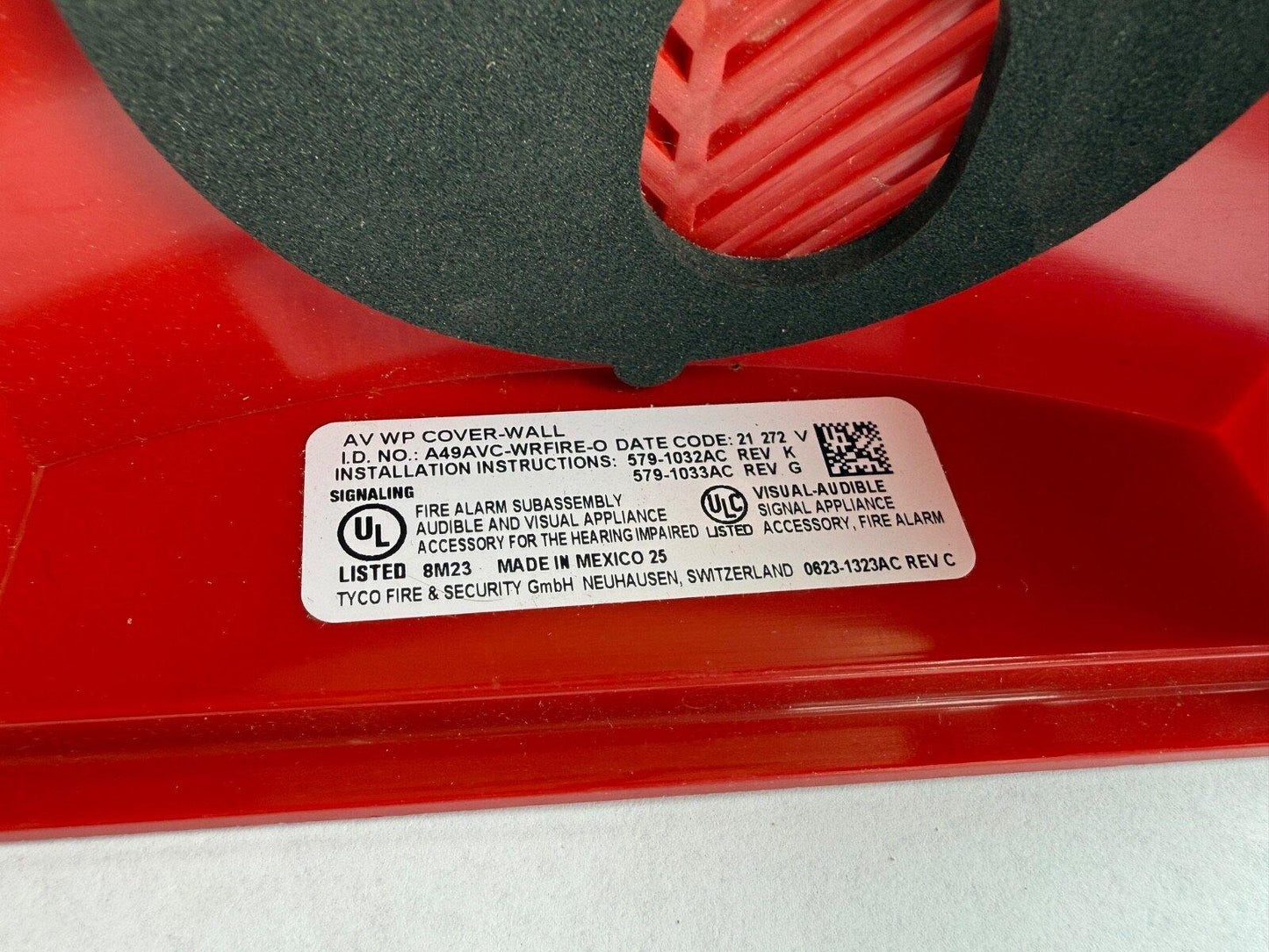Autocall A49AVC-WRFIRE-O Fire Alarm TrueAlert ES VO Cover Wall Red