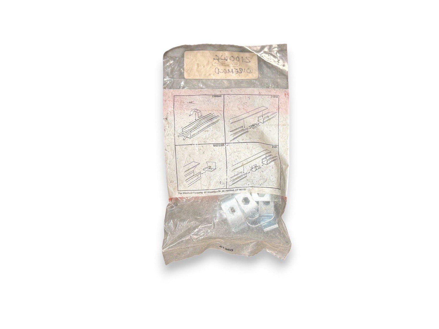 Used fire alarm mounting brackets in original packaging with installation diagrams