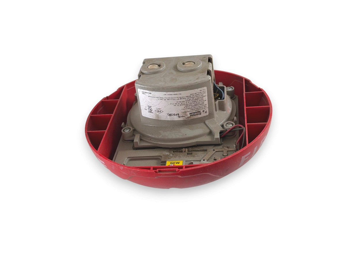System Sensor SPSCRL Fire Alarm Speaker Strobe Ceiling Red No Mounting Plate
