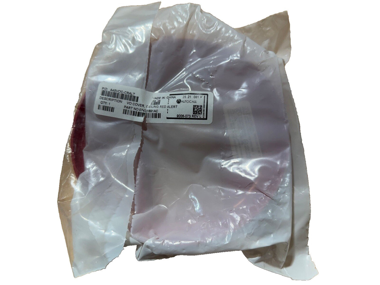 Autocall A49VOC-CRALT Fire Alarm VO Cover Ceiling Red Alert (NEW IN BOX)