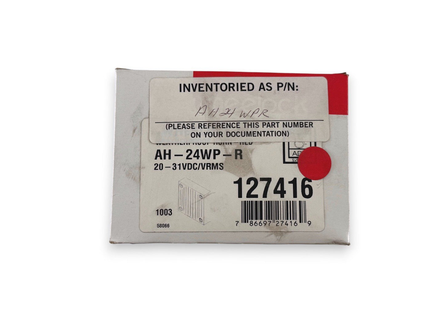 Eaton Wheelock AH-24WP-R 126416 Fire Alarm Horn Wall Red (NEW IN BOX)