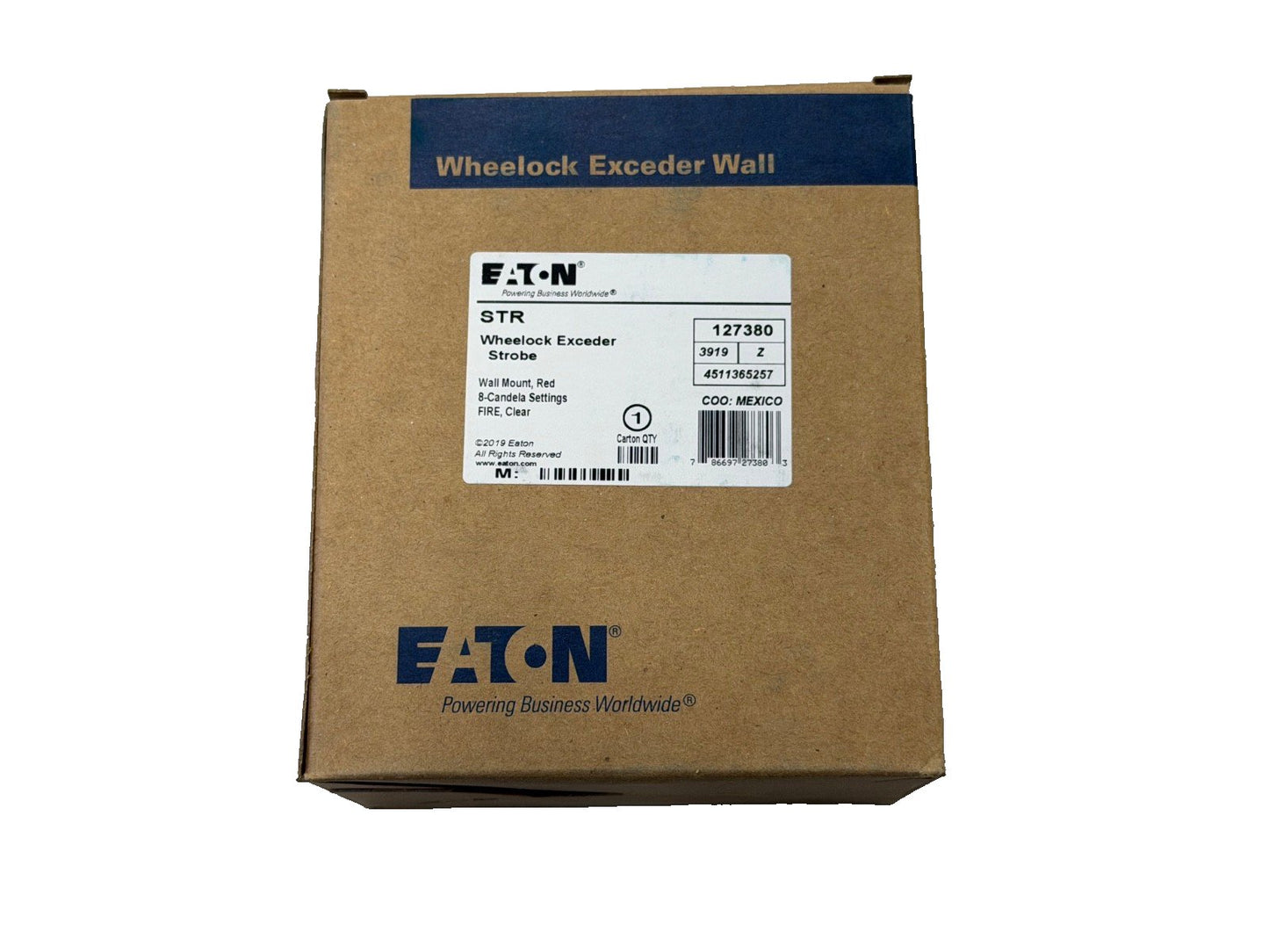 Eaton Wheelock STR 127380 Fire Alarm Horn Strobe Wall Red (NEW IN BOX)