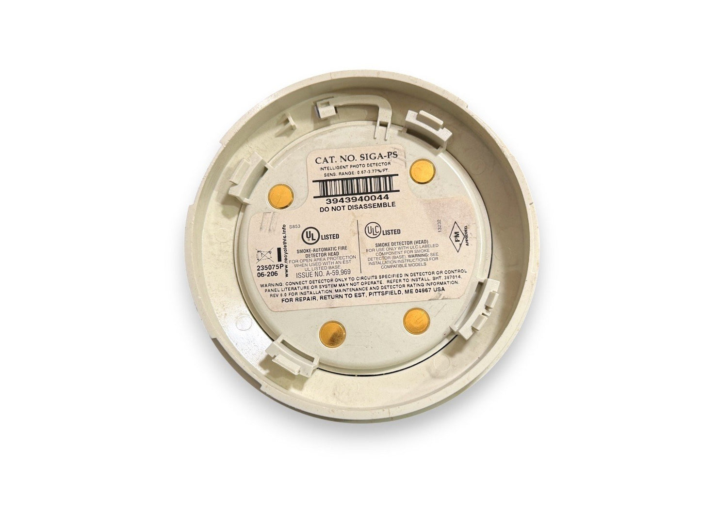 EST Edwards SIGA-PS Fire Alarm Smoke Detector Head