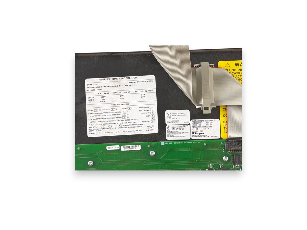 Simplex 637-250 2X40 Main Operator Interface