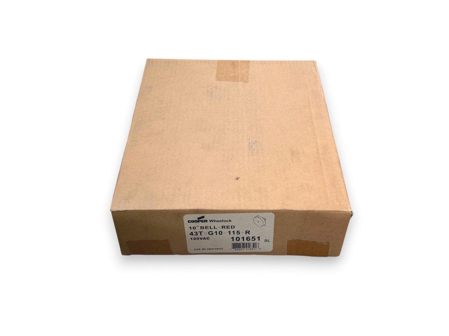 Cooper Wheelock 10" red fire alarm bell, 120VAC, model 43T-G10-115-R in original packaging