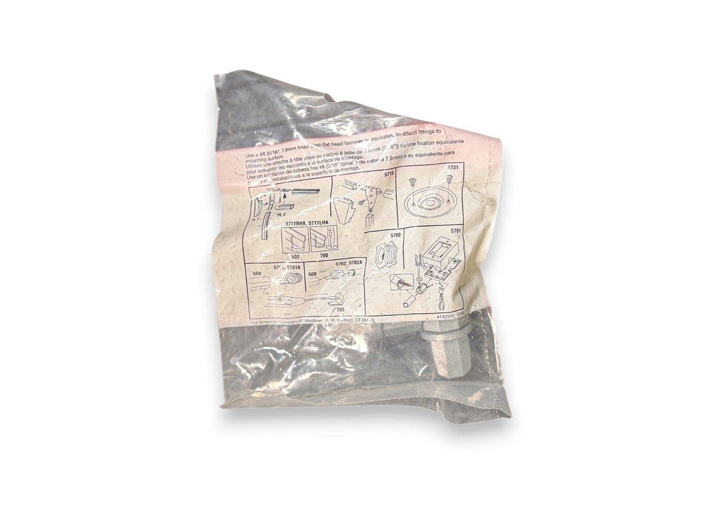 Fire alarm mounting hardware kit with installation diagrams in sealed package