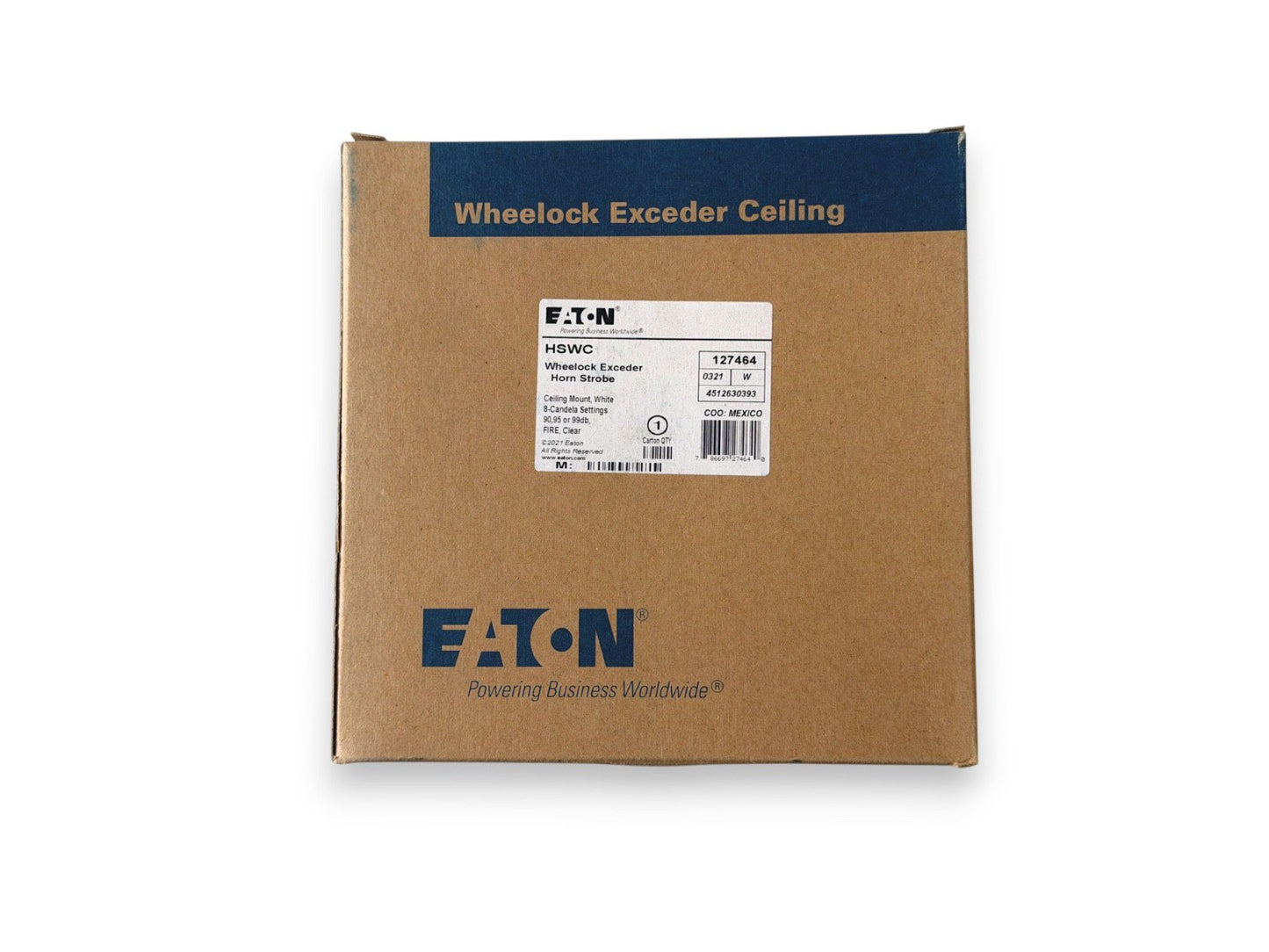 Eaton Wheelock HSWC 127464 Fire Alarm Horn Strobe Ceiling White (NEW IN BOX)