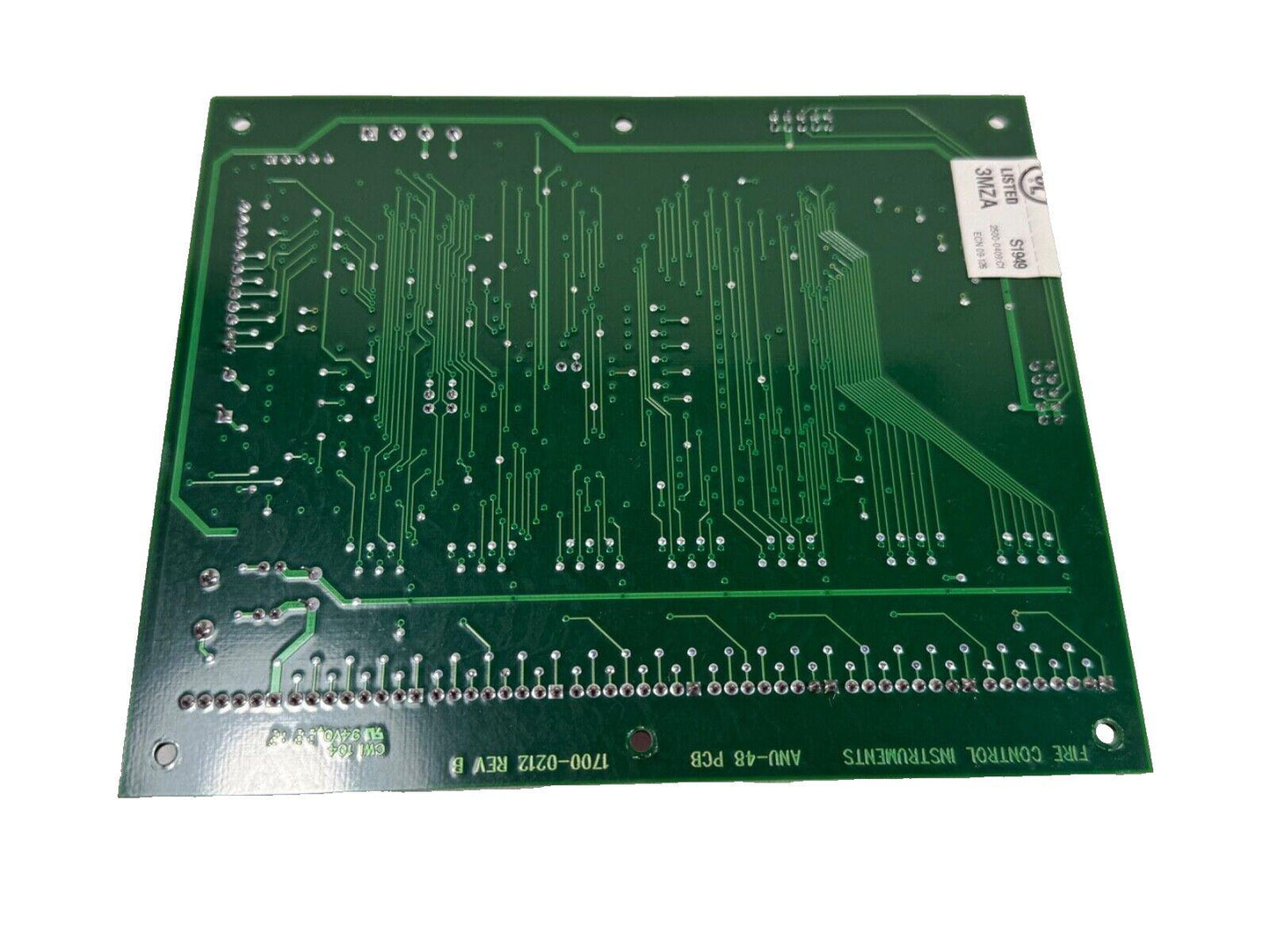 Fire alarm control panel PCB circuit board, green with UL listed label, for fire safety systems