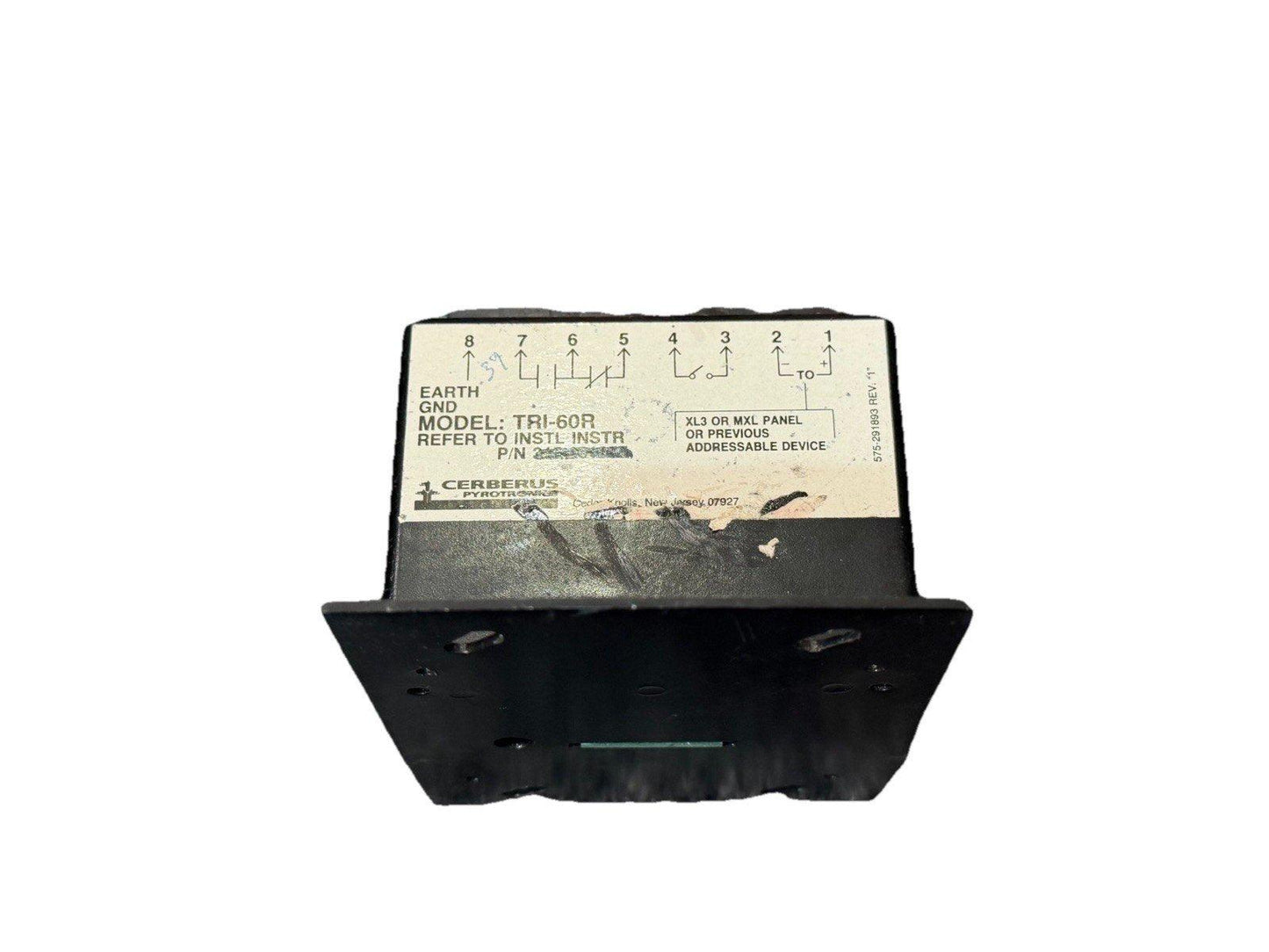 Cerberus TRI-60R fire alarm module for XL3 or MXL panels, addressable device with terminal labels