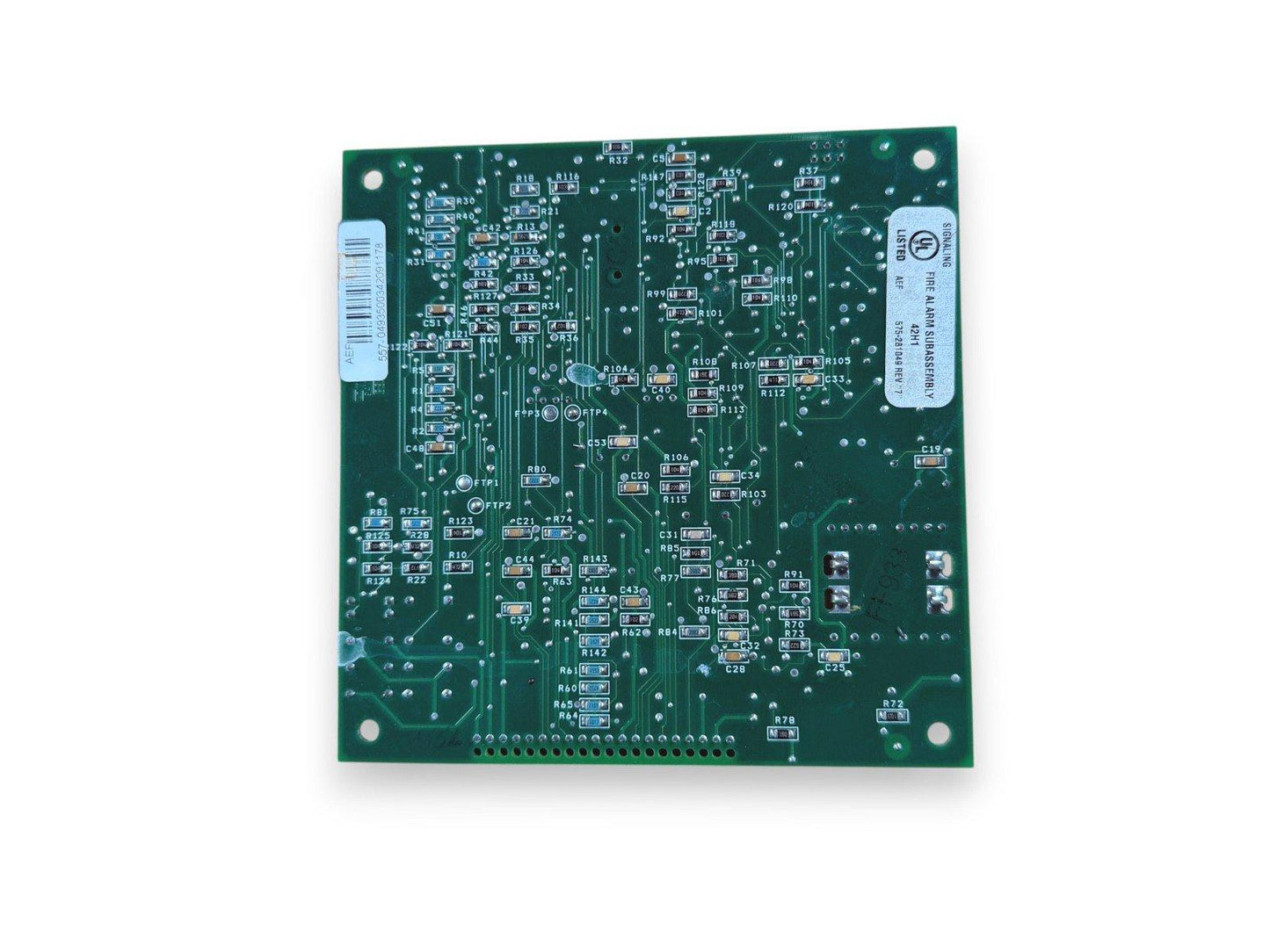UL Listed fire alarm control panel circuit board with resistors and capacitors, surplus equipment