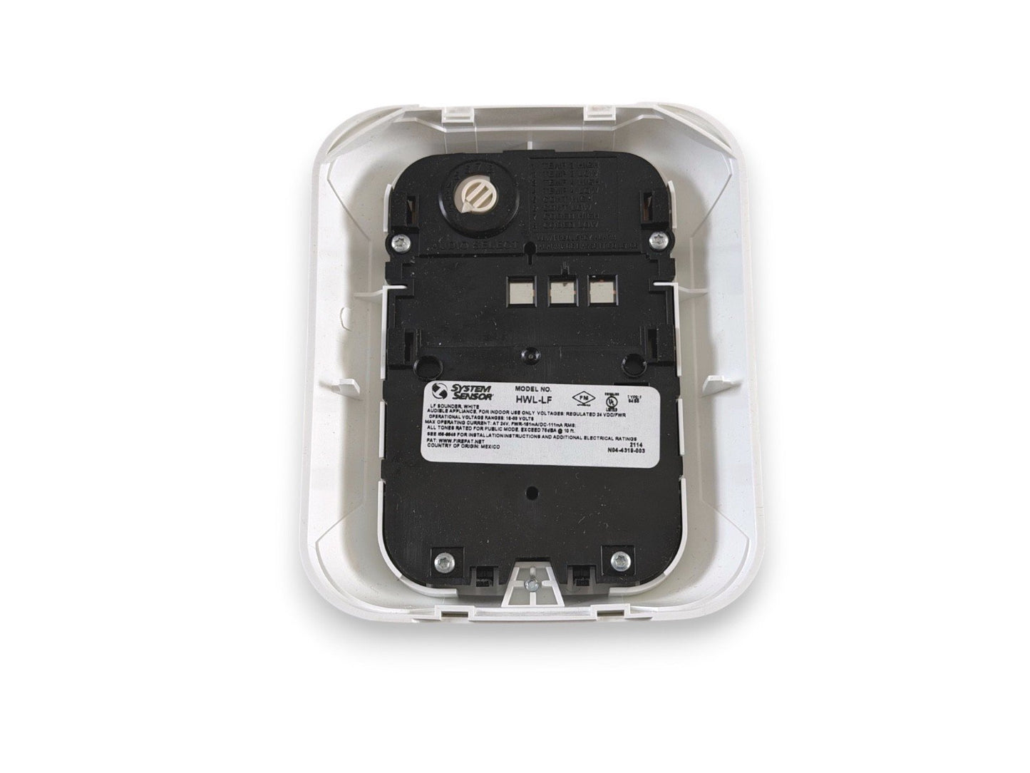 System Sensor HWL-LF Flow-frequency Sounder Wall White No Mounting Plate (NEW)