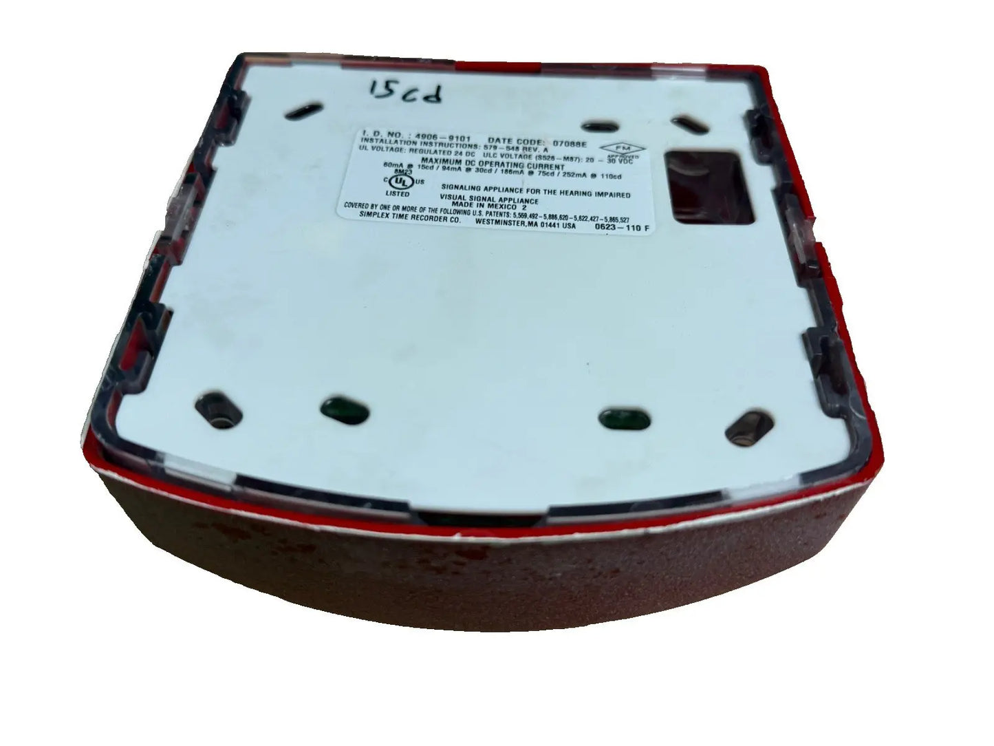 Simplex 4906-9101 Fire Alarm Strobe Wall Red (SmartSync) Simplex