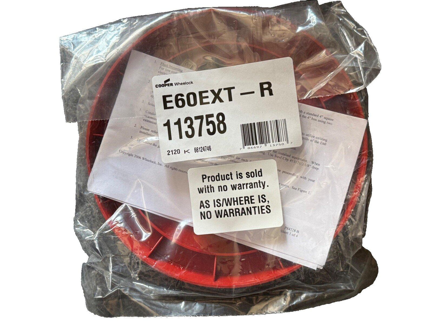 Eaton Wheelock E60EXT-R 113758 E60 Speaker Extender Ring Red (NEW IN BOX)