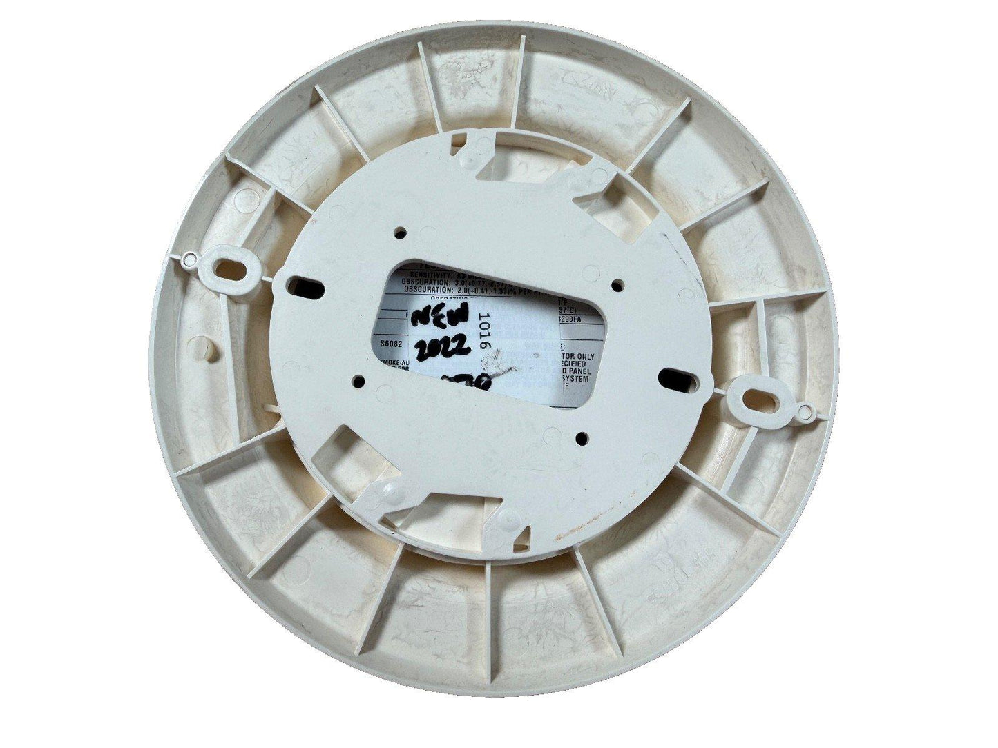 New S6082 smoke detector base for fire alarm systems, white plastic mounting bracket with label