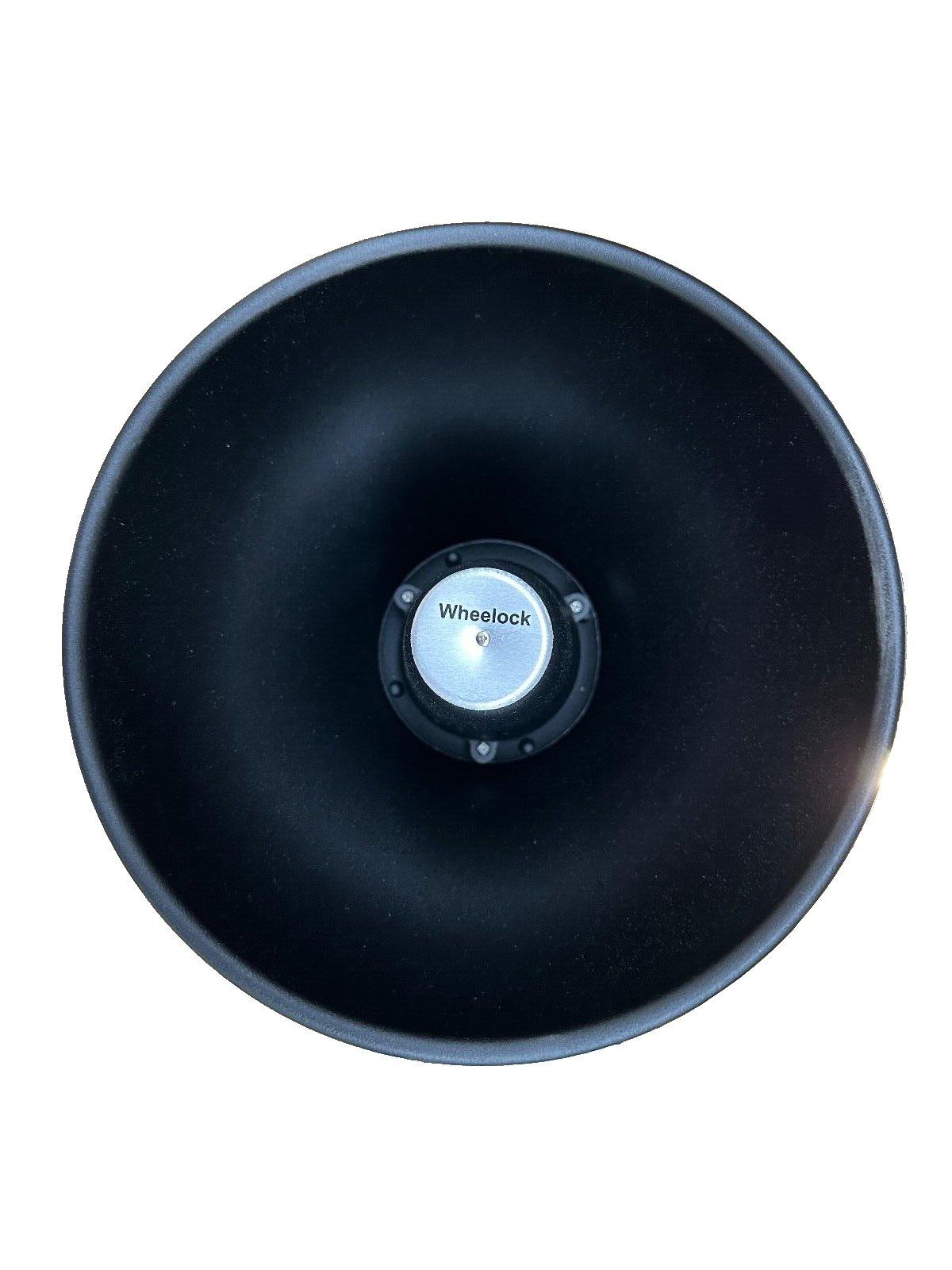 Wheelock fire alarm horn speaker, black cone design for emergency alert systems