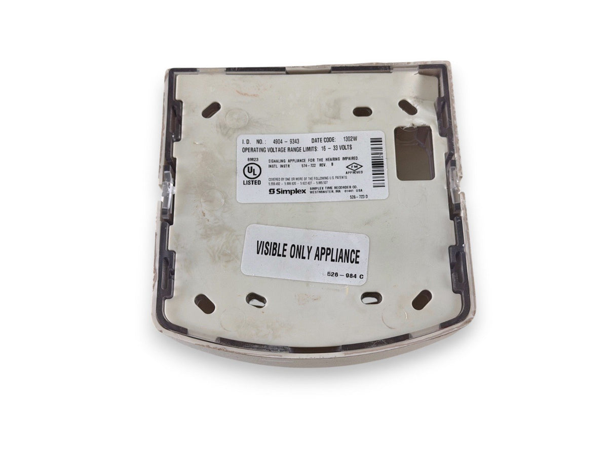 Simplex 4904-9343 Fire Alarm Strobe Wall White (SmartSync)