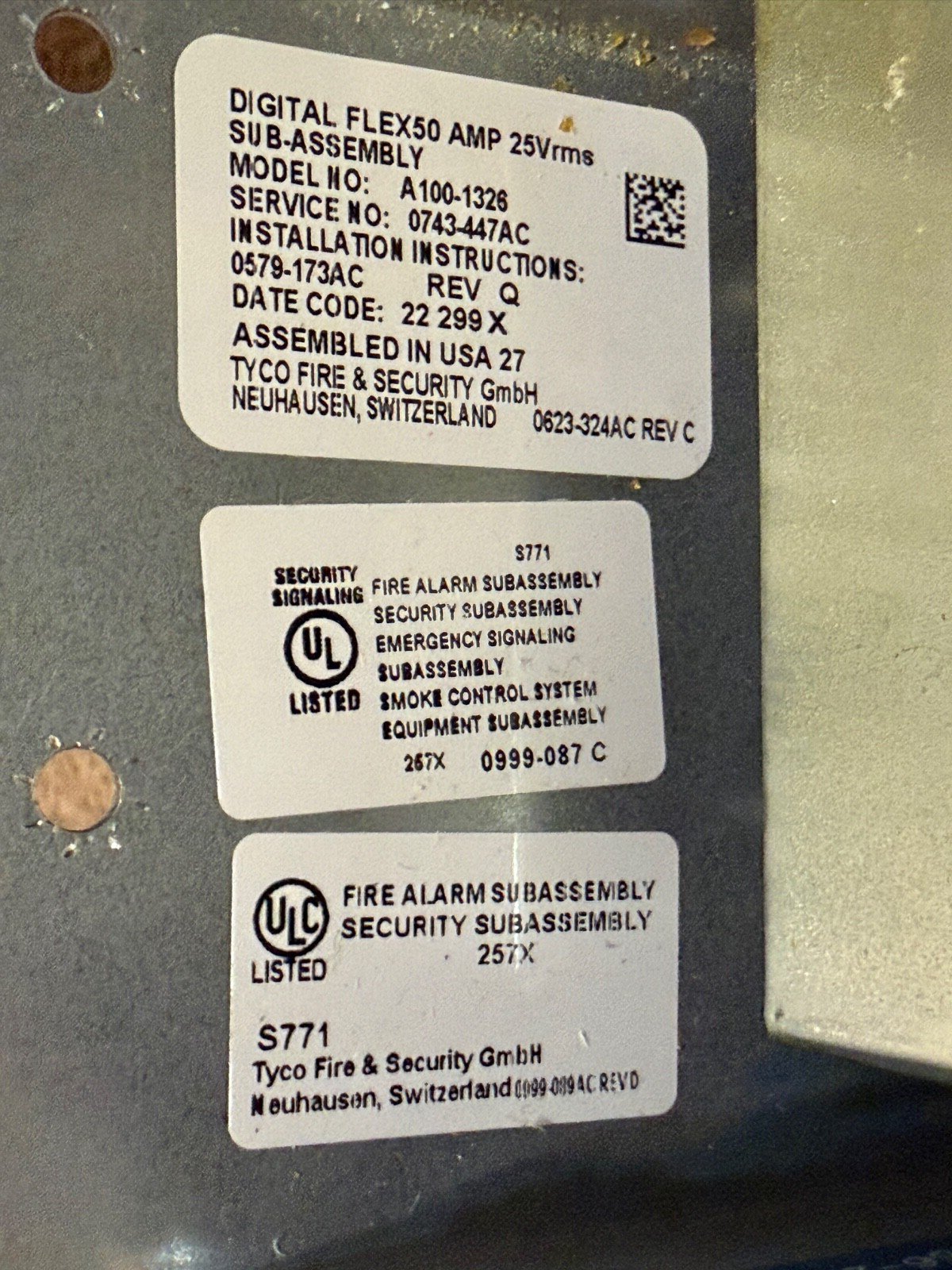 Autocall A100-1326 Flex-50 50 W Amplifier 25 VRMS Output