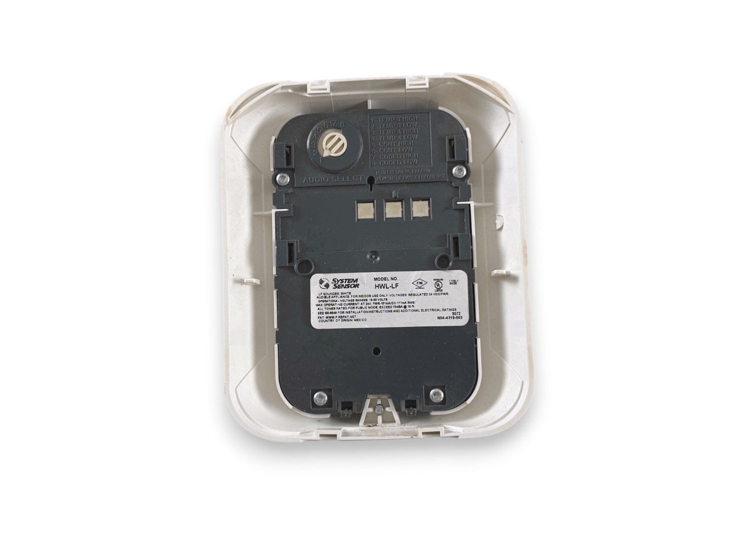 System Sensor HWL-LF Low-frequency Sounder Wall White No Mounting Plate