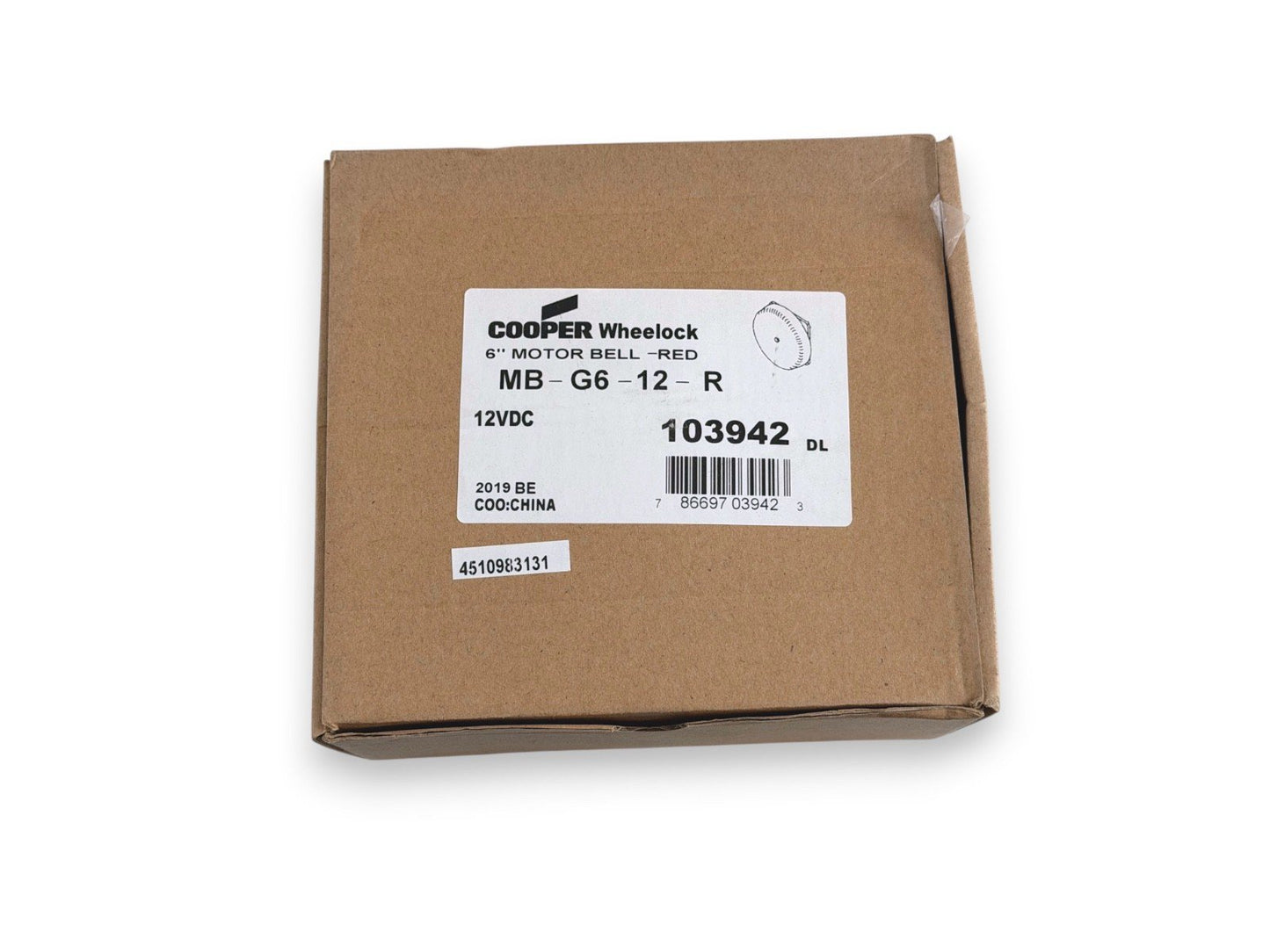 Eaton Wheelock MB-G6-12-R 103942 6" Motor Bell Red (NEW IN BOX)