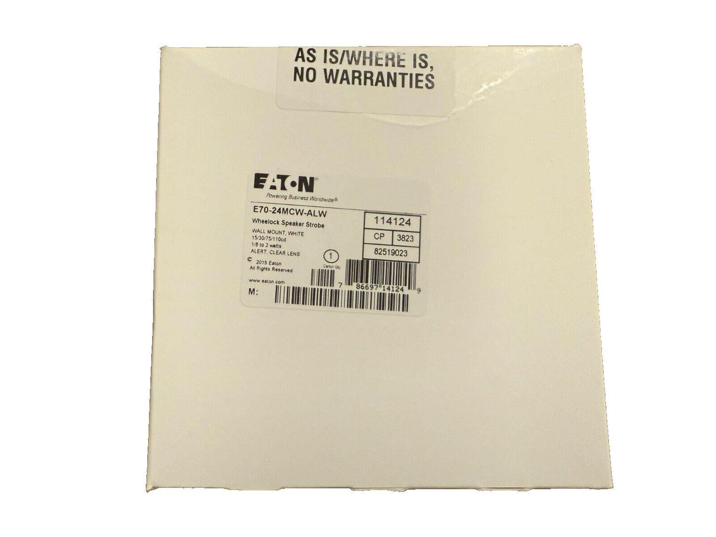Eaton Wheelock E70-24MCW-ALW Speaker Strobe Alert Text Clear Lens (NEW IN BOX)