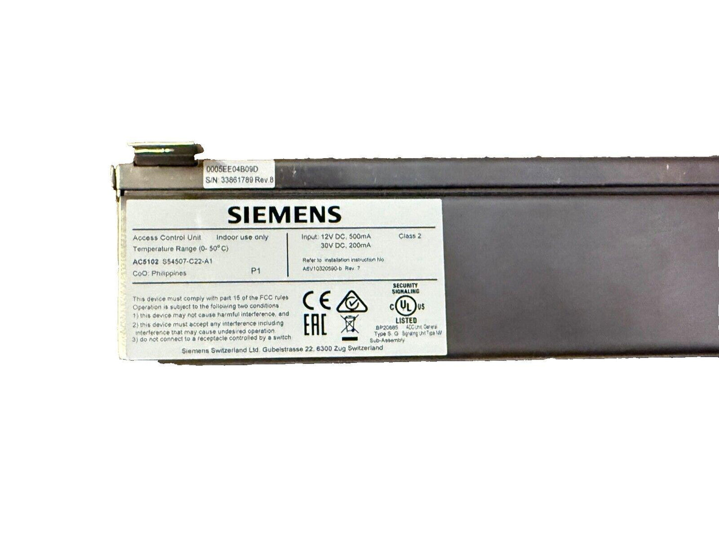 Siemens AC5102 S54507-C22-A1 Advanced Central Controller (NEW)
