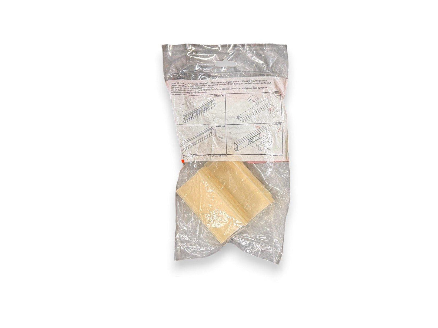 Fire alarm mounting bracket kit in clear packaging with installation diagrams
