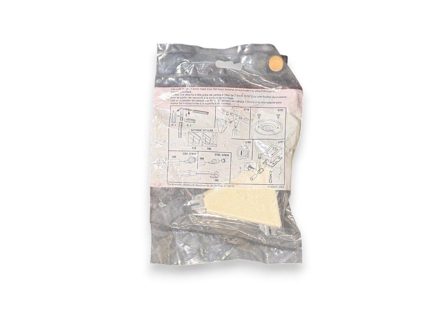 Fire alarm mounting hardware kit with installation diagrams in sealed package