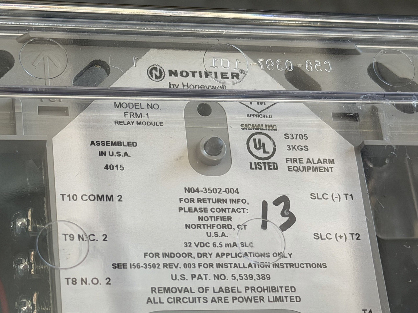 Fire-Lite D355PL Fire Alarm Duct Detector + NOTIFIER FRM-1 Relay Module