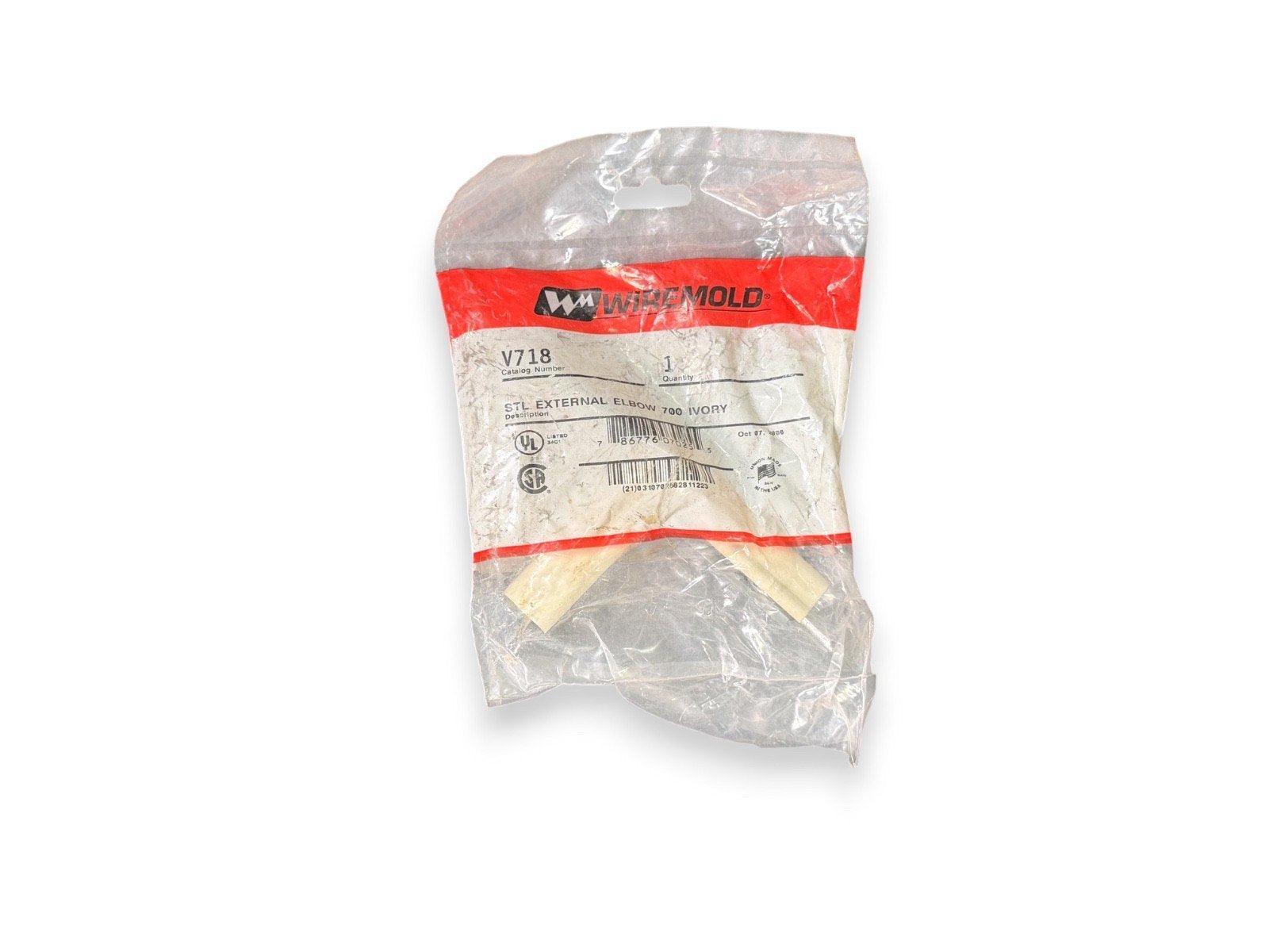 Wiremold V718 STL External Elbow 700 Ivory fire alarm conduit fitting in sealed package